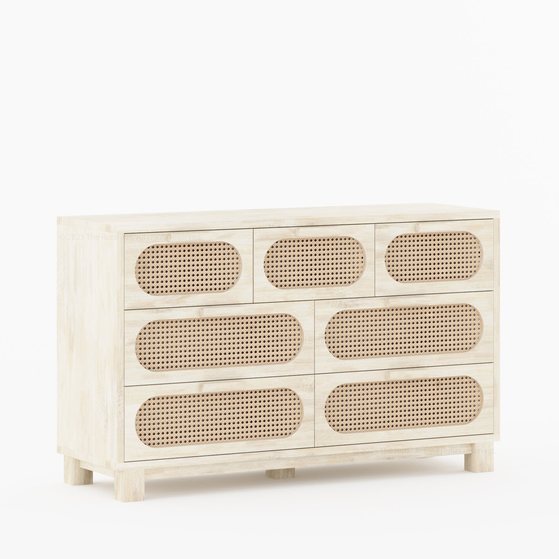 Davis Solid Wood Dresser with Woven Cane Details