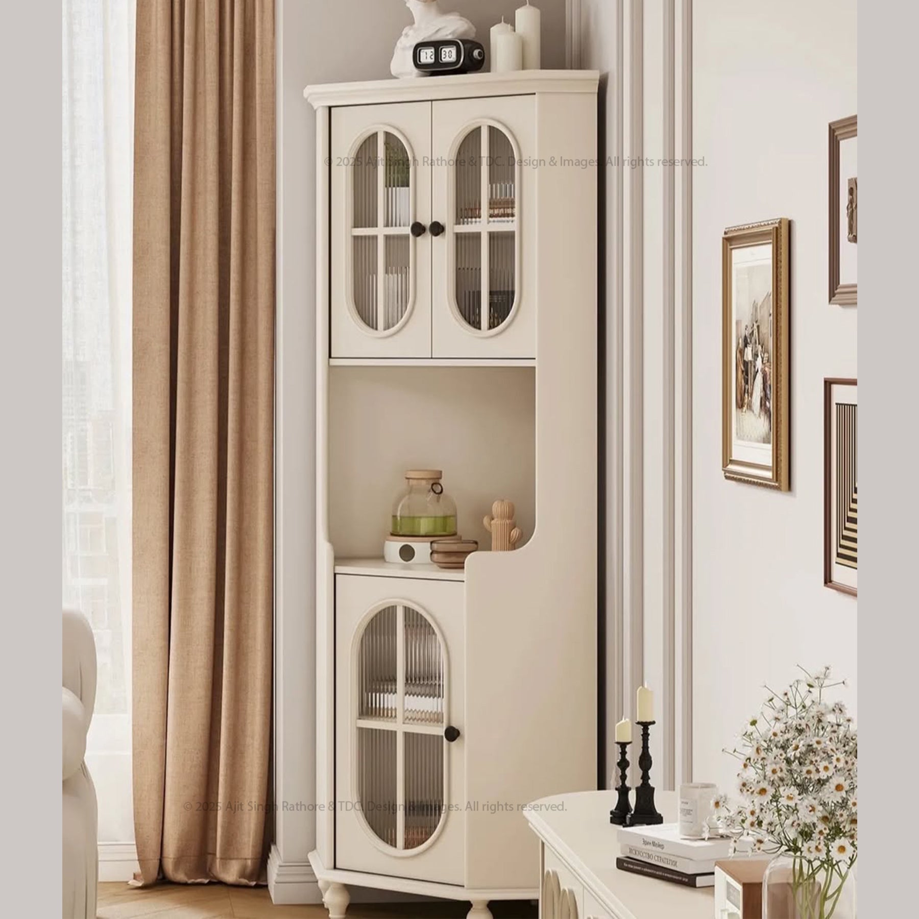 Dothan Classic Corner Display Cabinet Bookcase