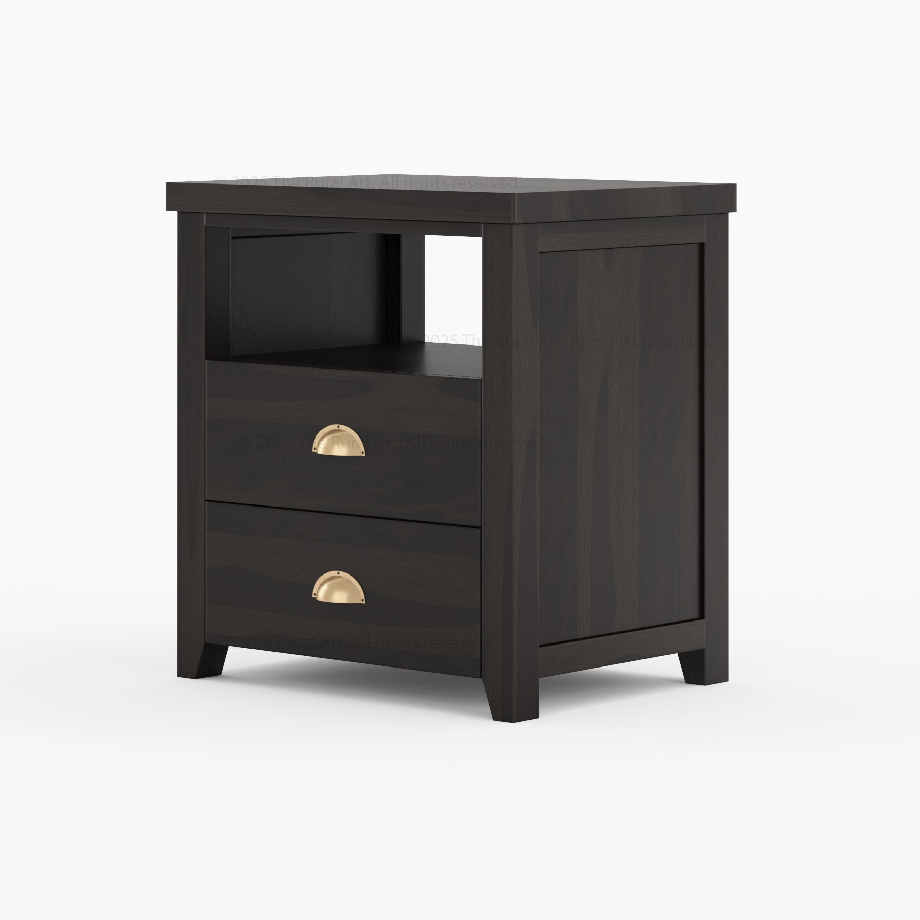 Baytown Solid Wood Nightstand with Drawer and Open Shelf