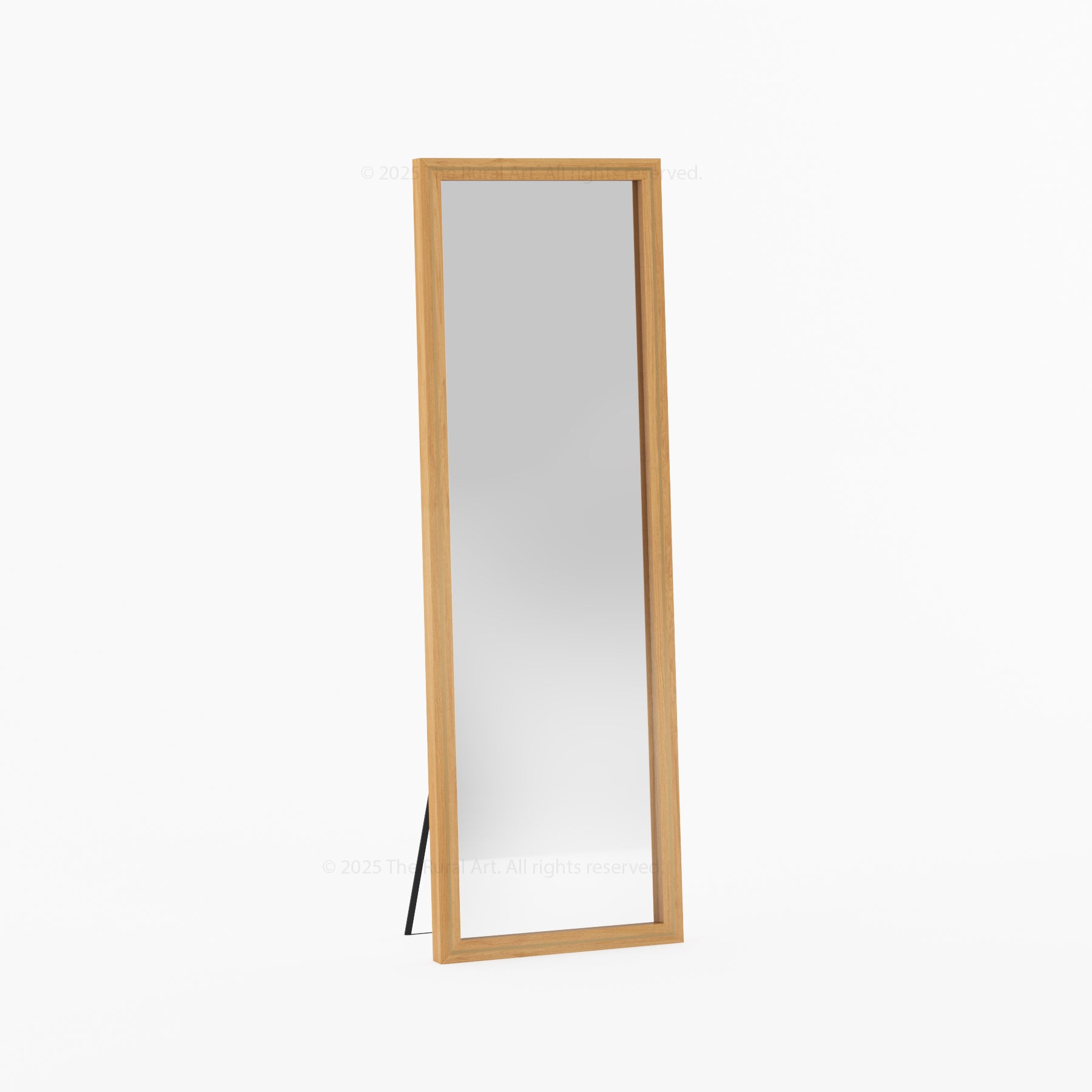 Branson Solid Wood Tall Mirror Frame with Brass Inlay Detailing