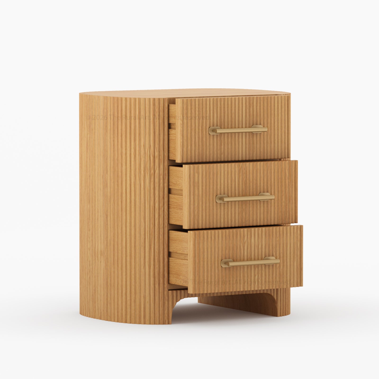Bartow Modern Solid Wood Bedroom Set with Fluted Detailing