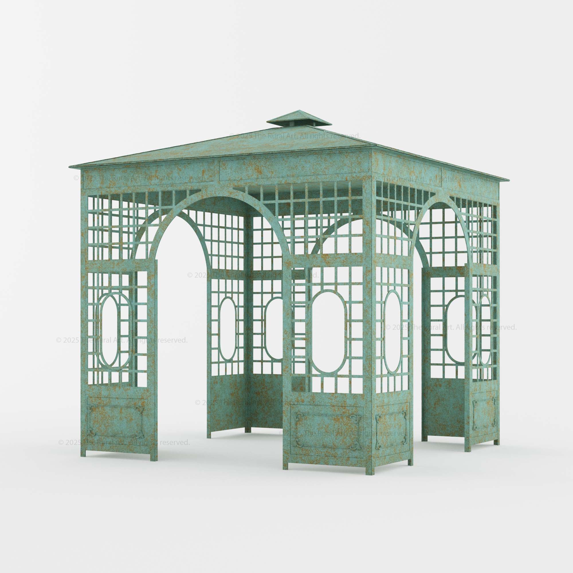 Old Estate Wrought Iron Garden Gazebo – Timeless Architectural Elegance
