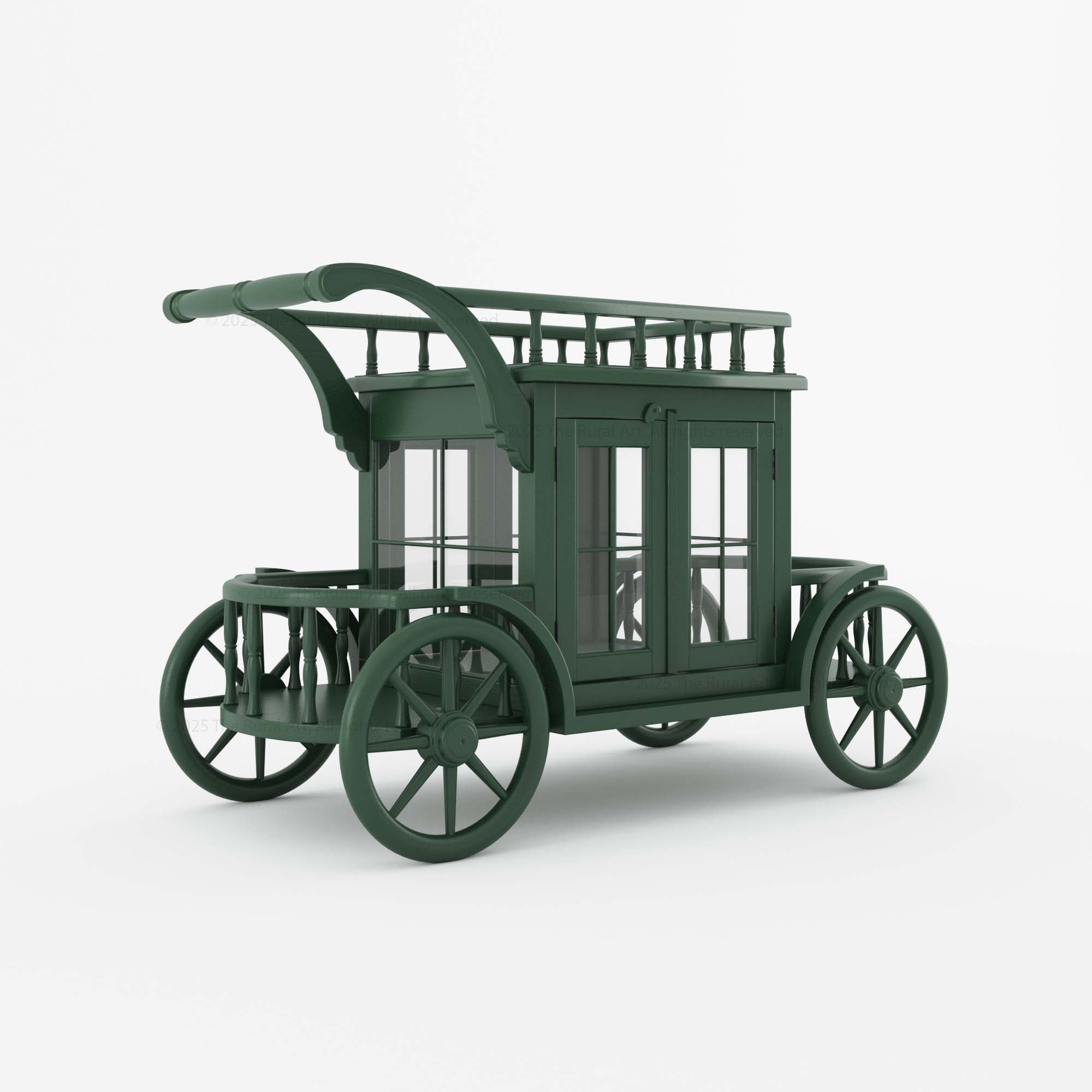 Scarlet Carriage Bar Cart – Premium One-of-a-Kind Serving & Coffee Trolley