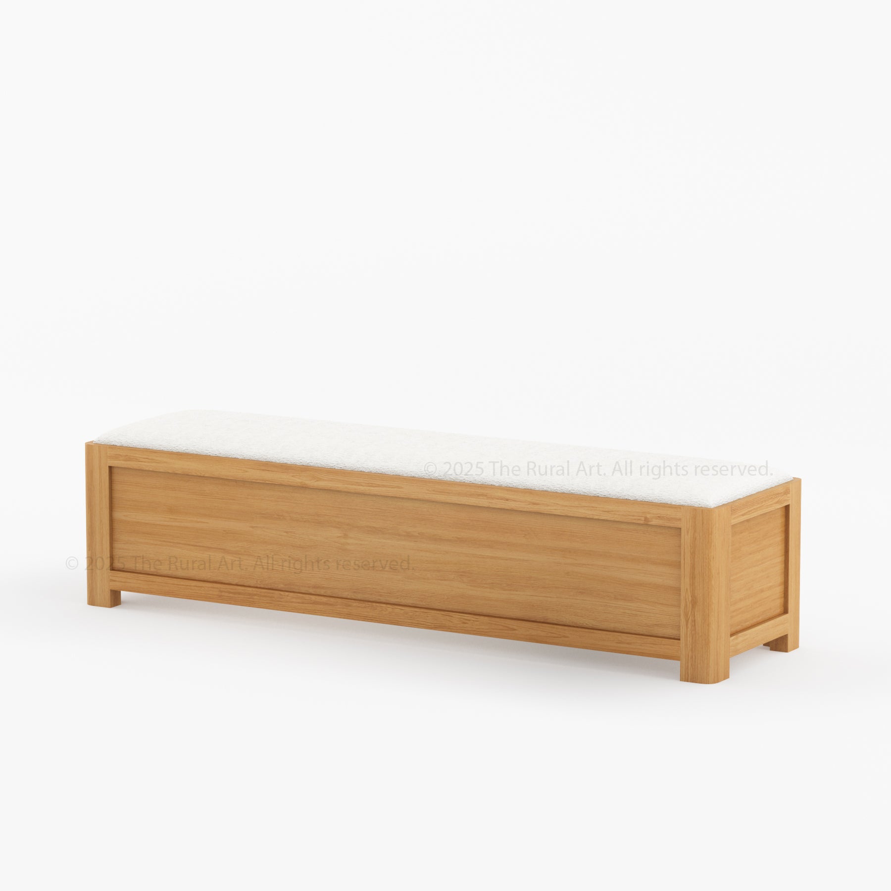 Beverly Bedside Bench | Solid Wood Frame with Upholstered Seat