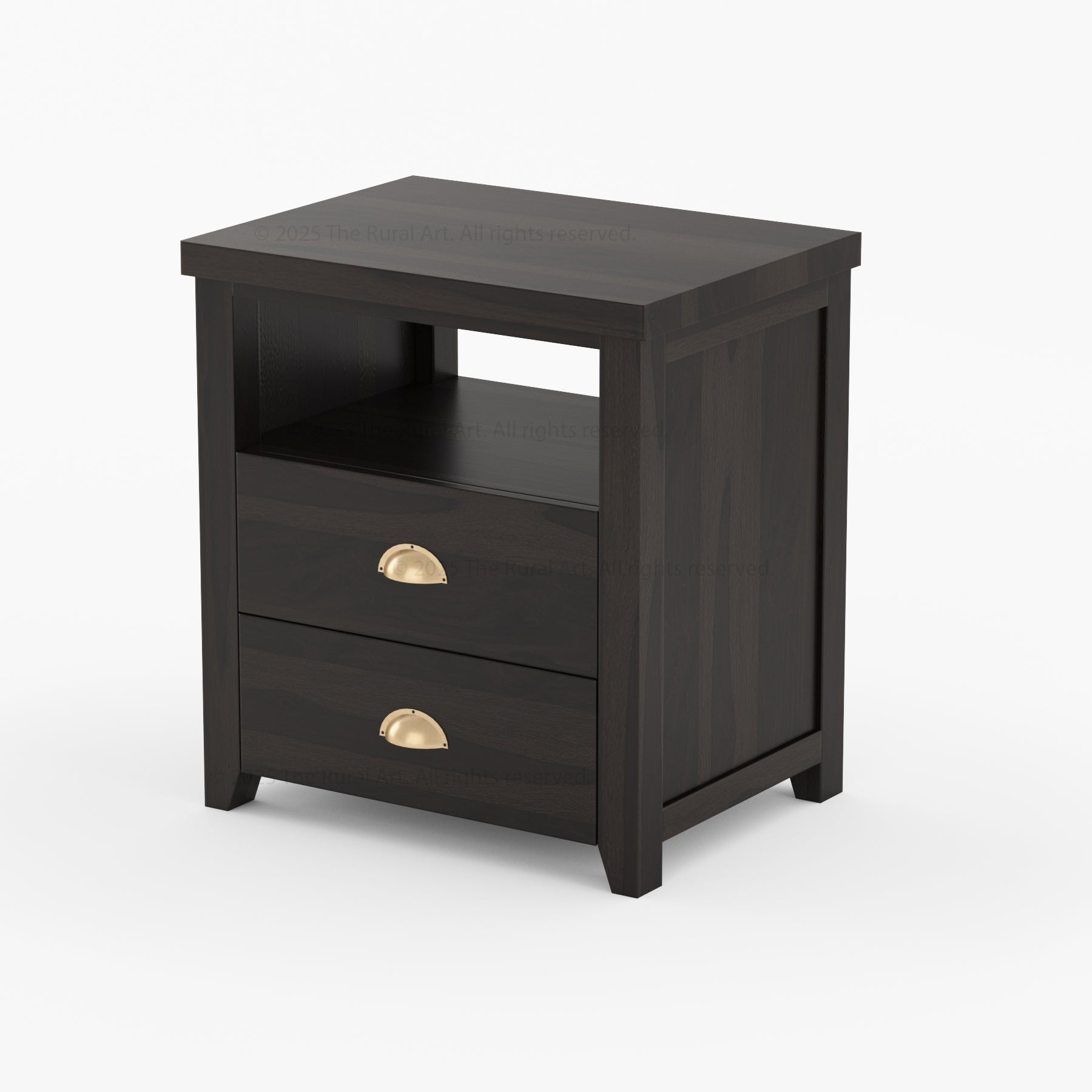 Baytown Solid Wood Nightstand with Drawer and Open Shelf