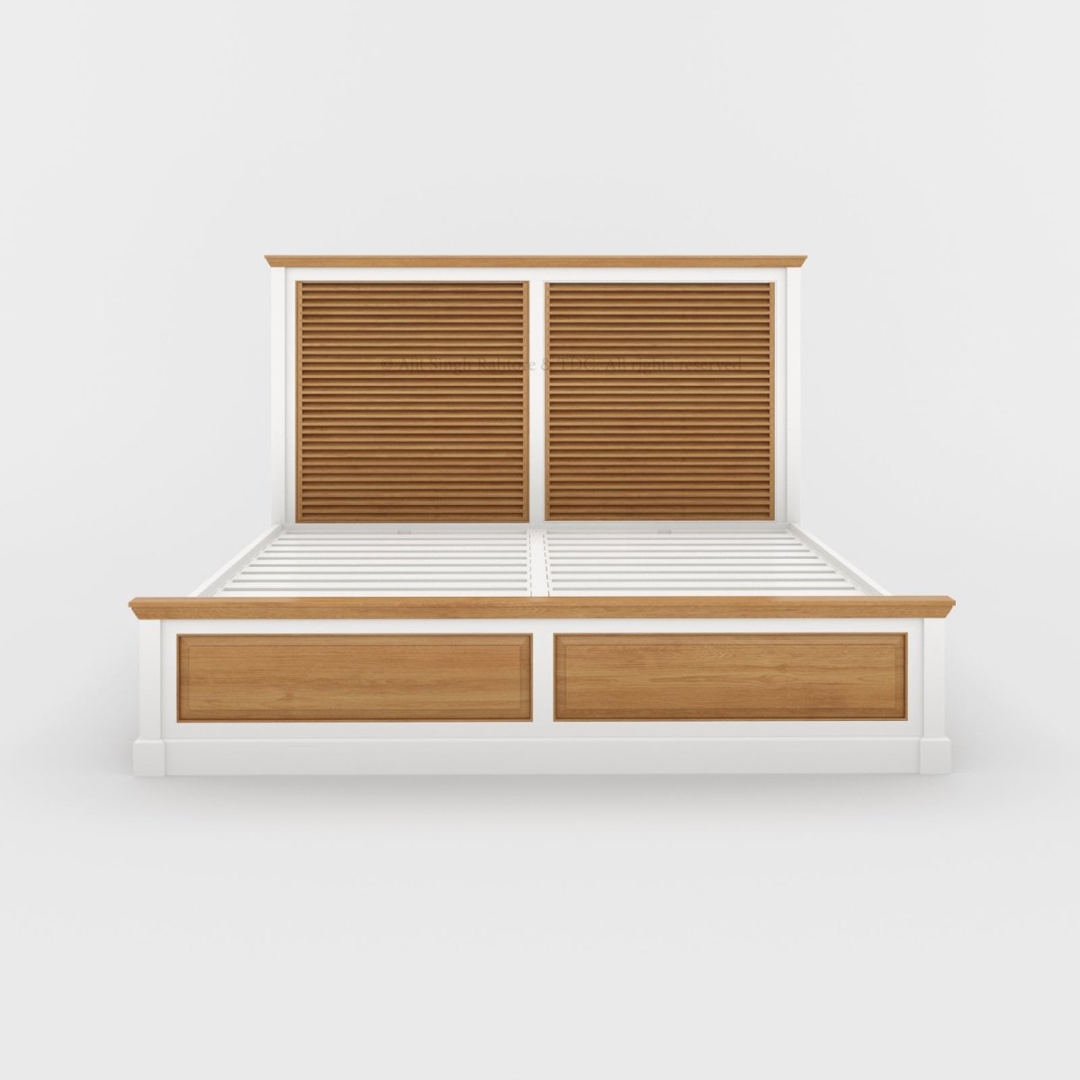 Sylacauga Dual-Tone Shutter Slatted Platform Bed with Storage Drawers