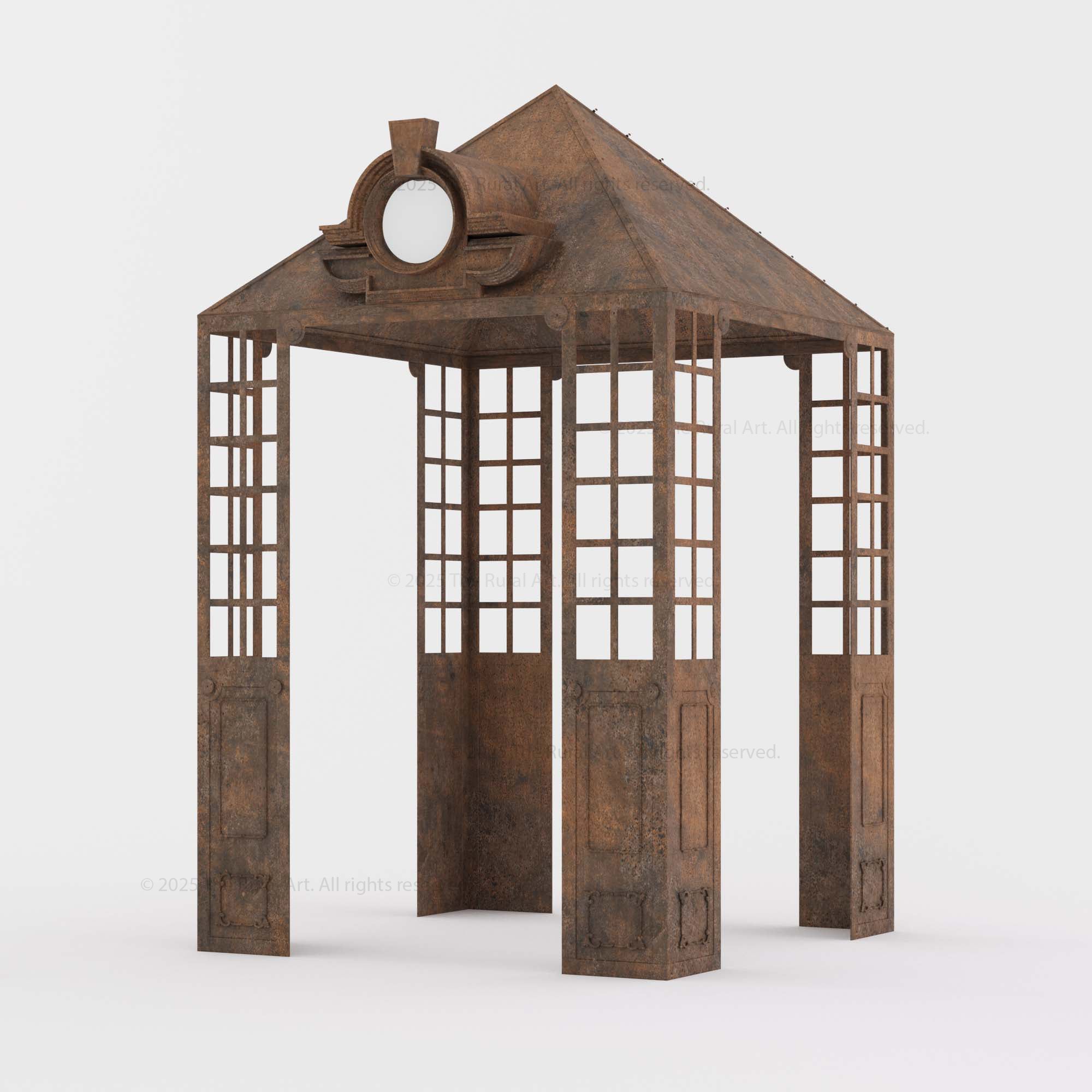 Grand Manor Wrought Iron Gazebo – Architectural Elegance with Pitched Roof