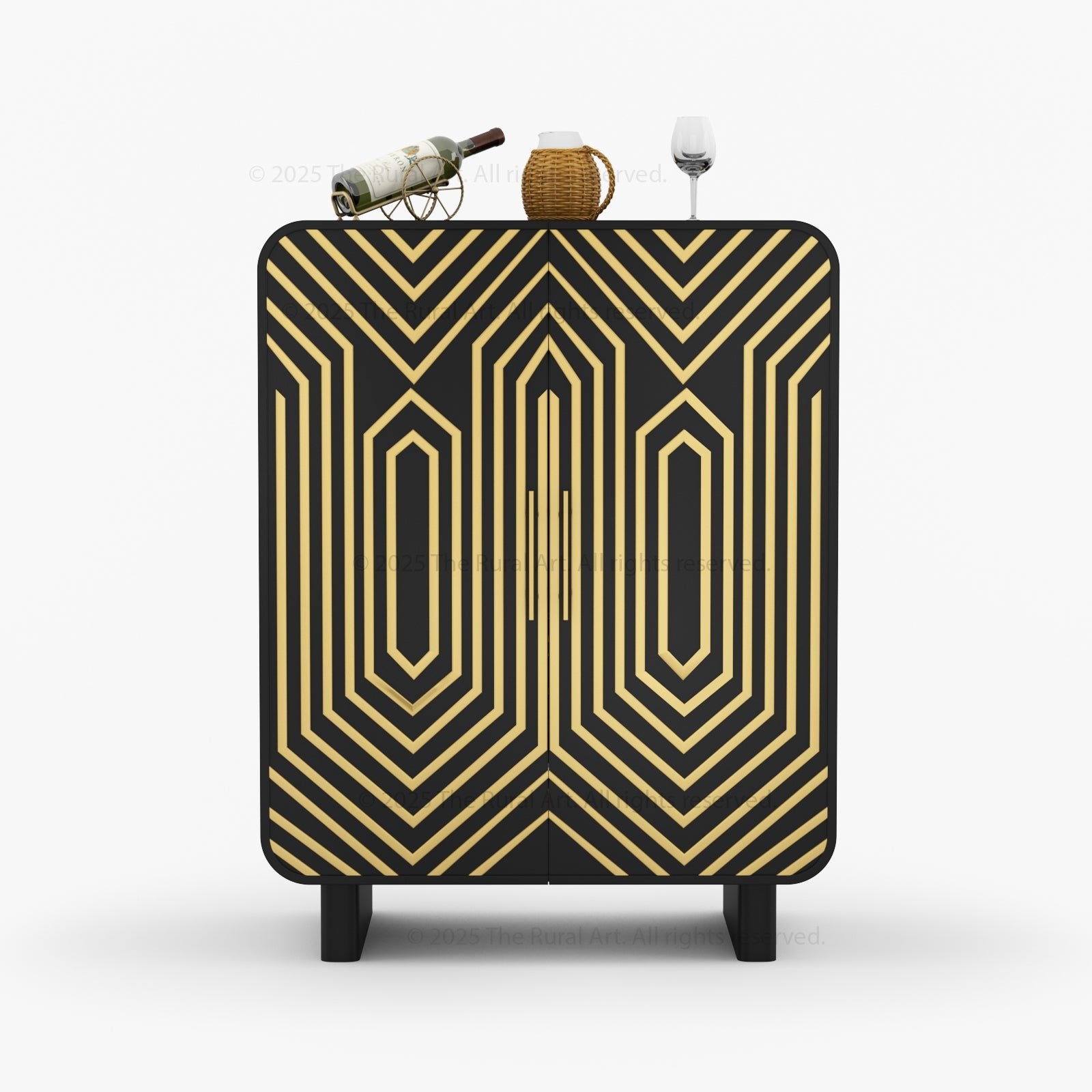 Claremont Dual-Tone Solid Wood Wine Bar Cabinet