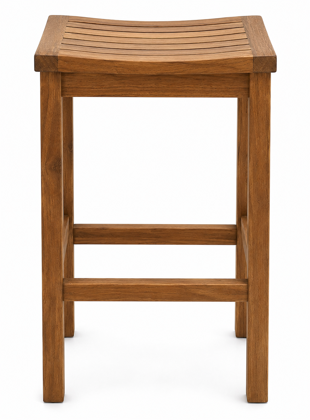 Homer Solid Teak Wood Saddle Bar Stool