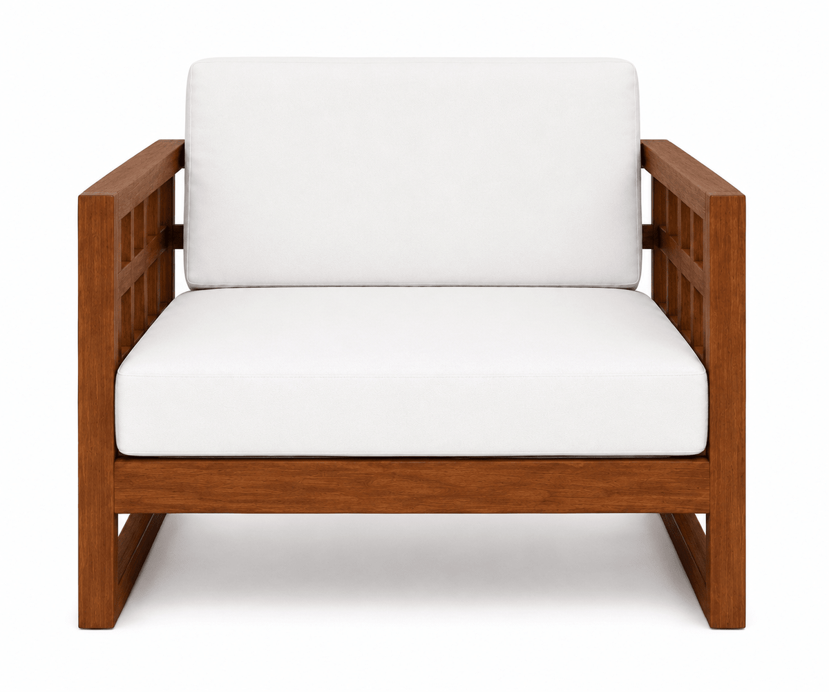 Morocco Solid Wood Outdoor Lounge Chair – 1 Seater Sofa