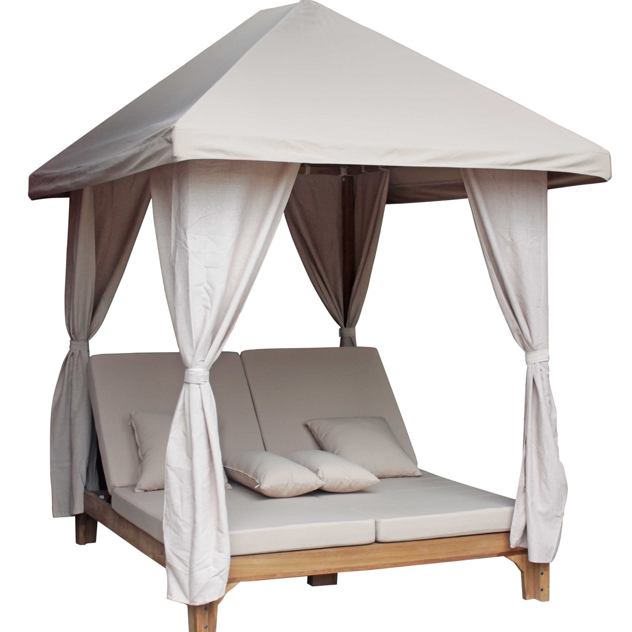 Santorini Outdoor Canopy Daybed with Adjustable Loungers