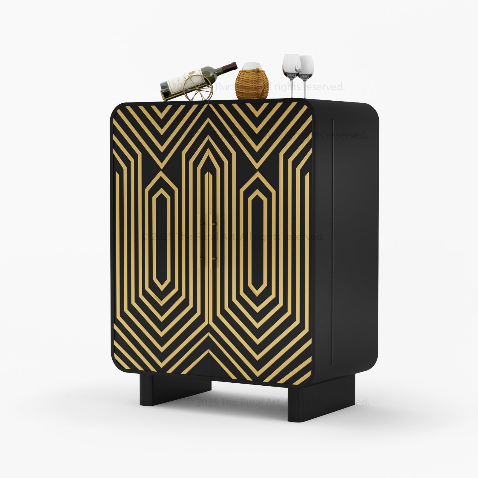 Claremont Dual-Tone Solid Wood Wine Bar Cabinet