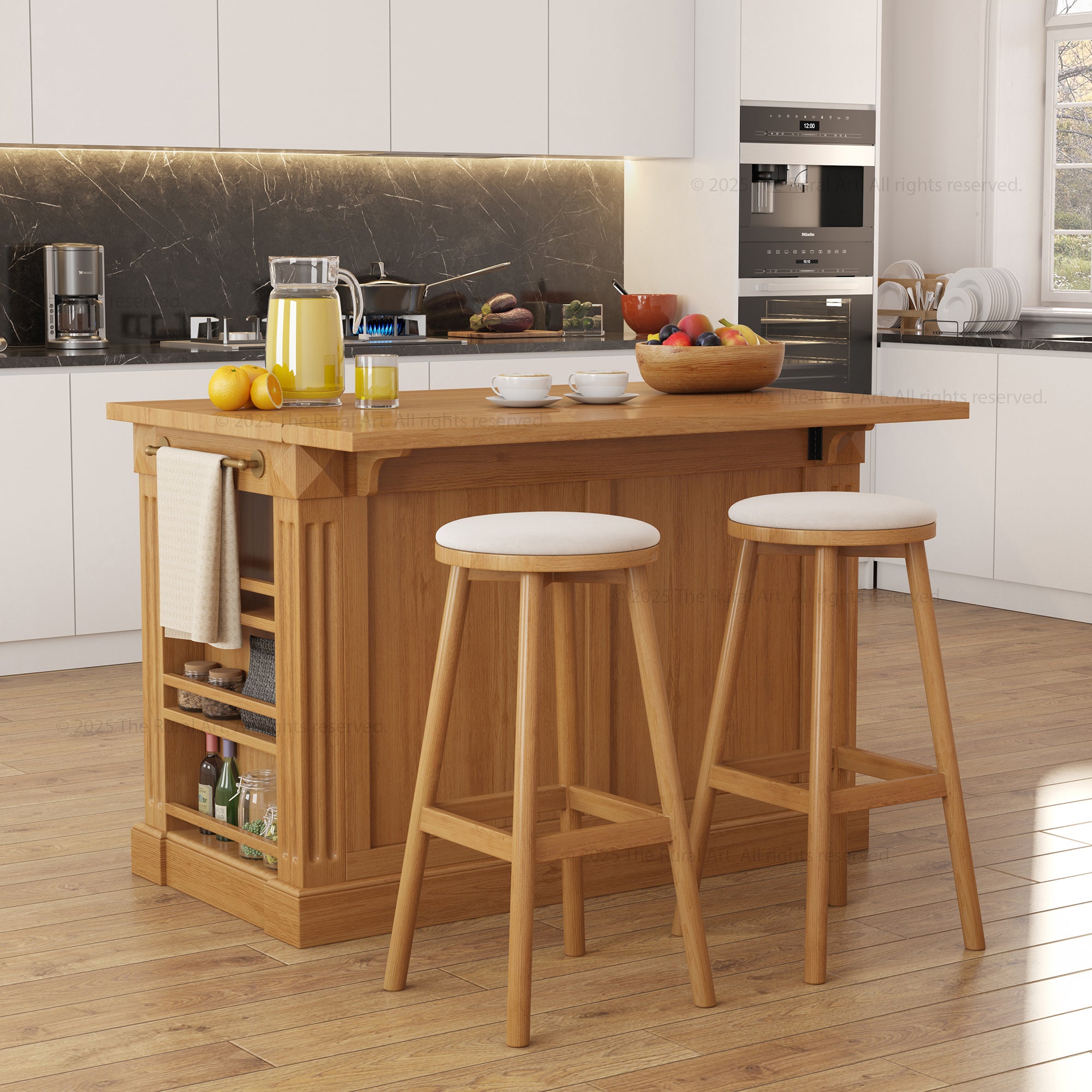 Belmont Solid Teakwood Kitchen Island with Drop Leaf