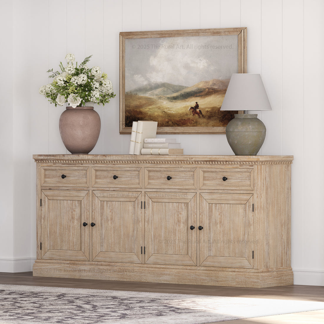 Crossett Solid Wood Sideboard Buffet in Weathered Drift Finish