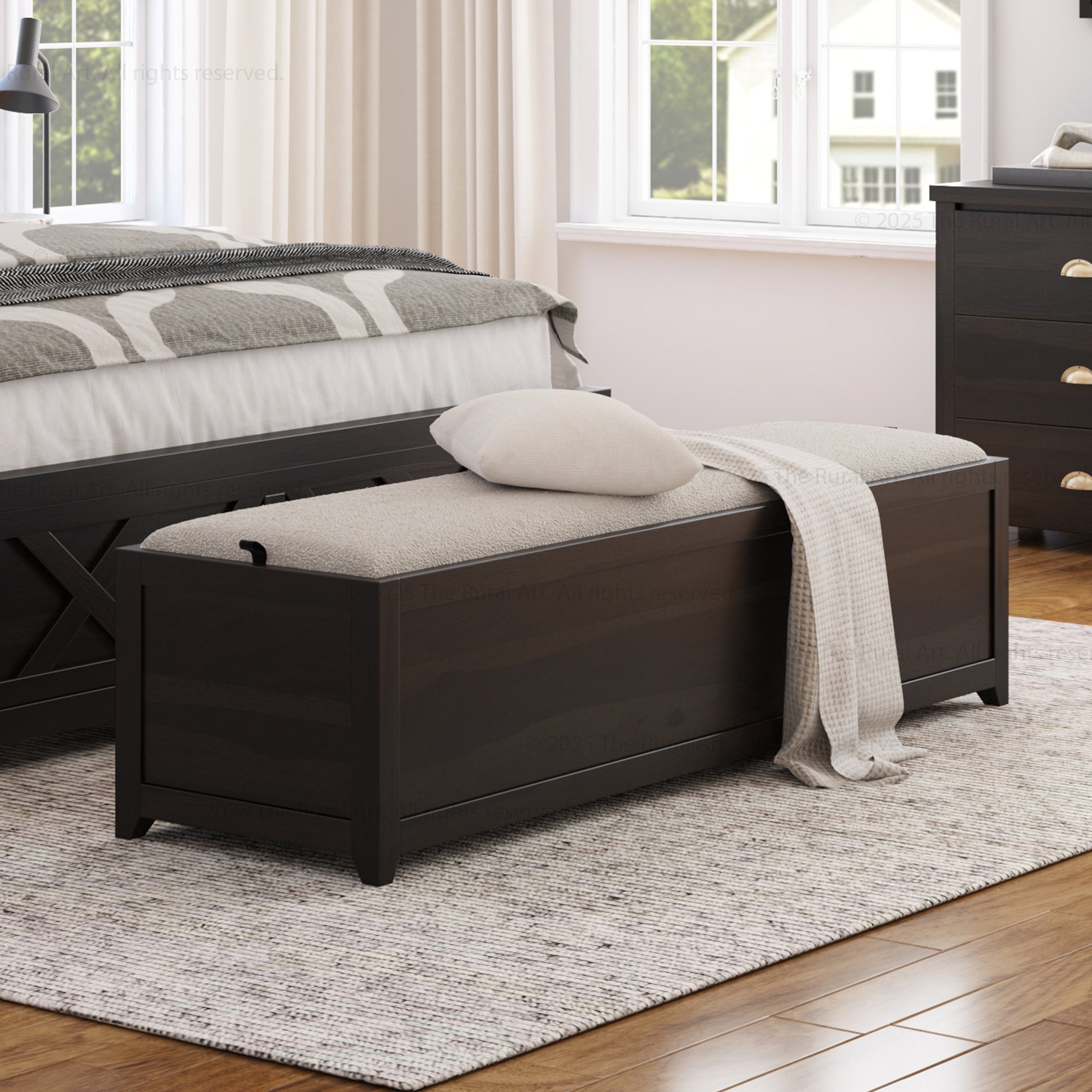 Baytown Solid Wood Bedside Storage Bench with Lift Top