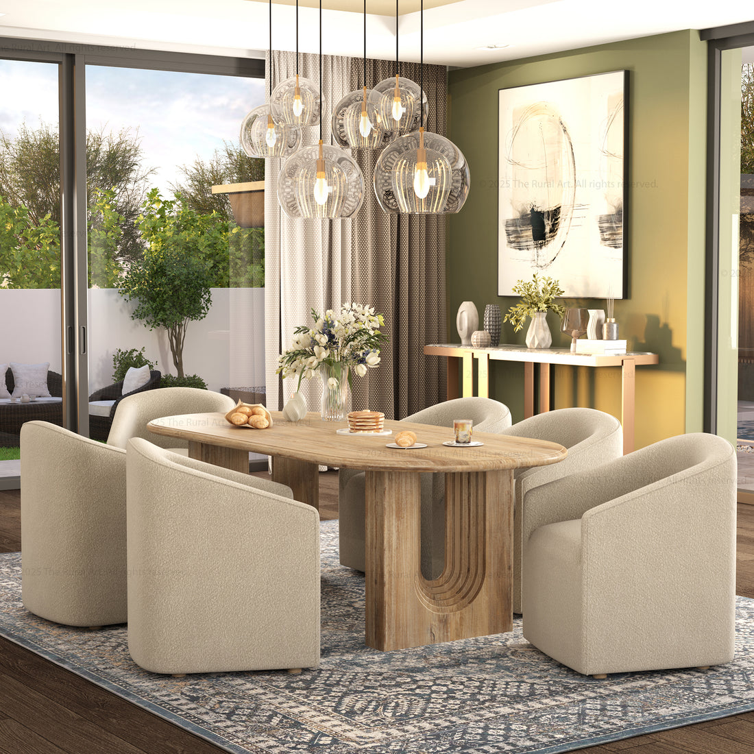 Philadelphia Dining Table & Upholstered Chair Set