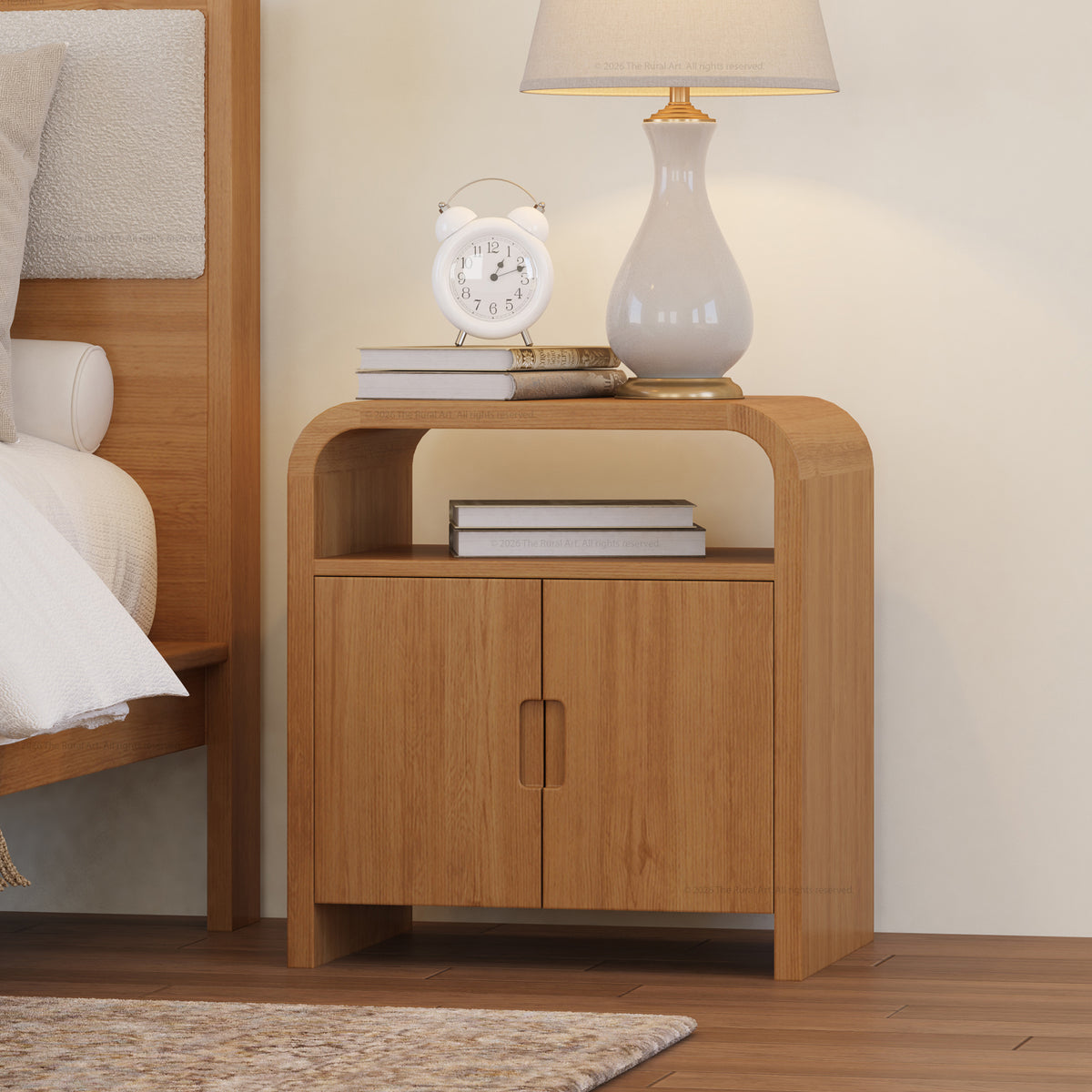 Chico Solid Wood Four-Piece Bedroom Set with Upholstered Bed and Bench