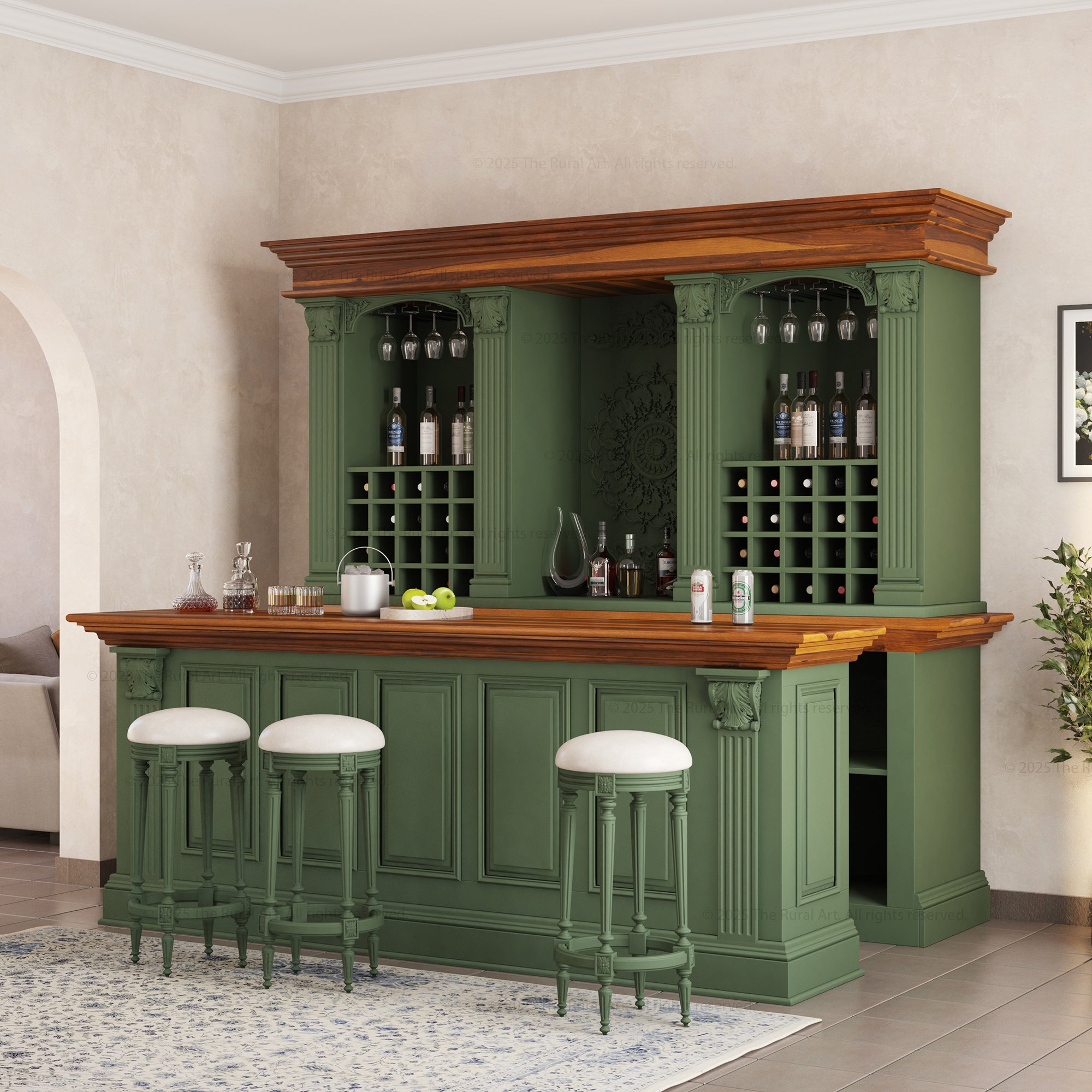 Napa Valley Grandeur Wine Bar Hutch and Counter