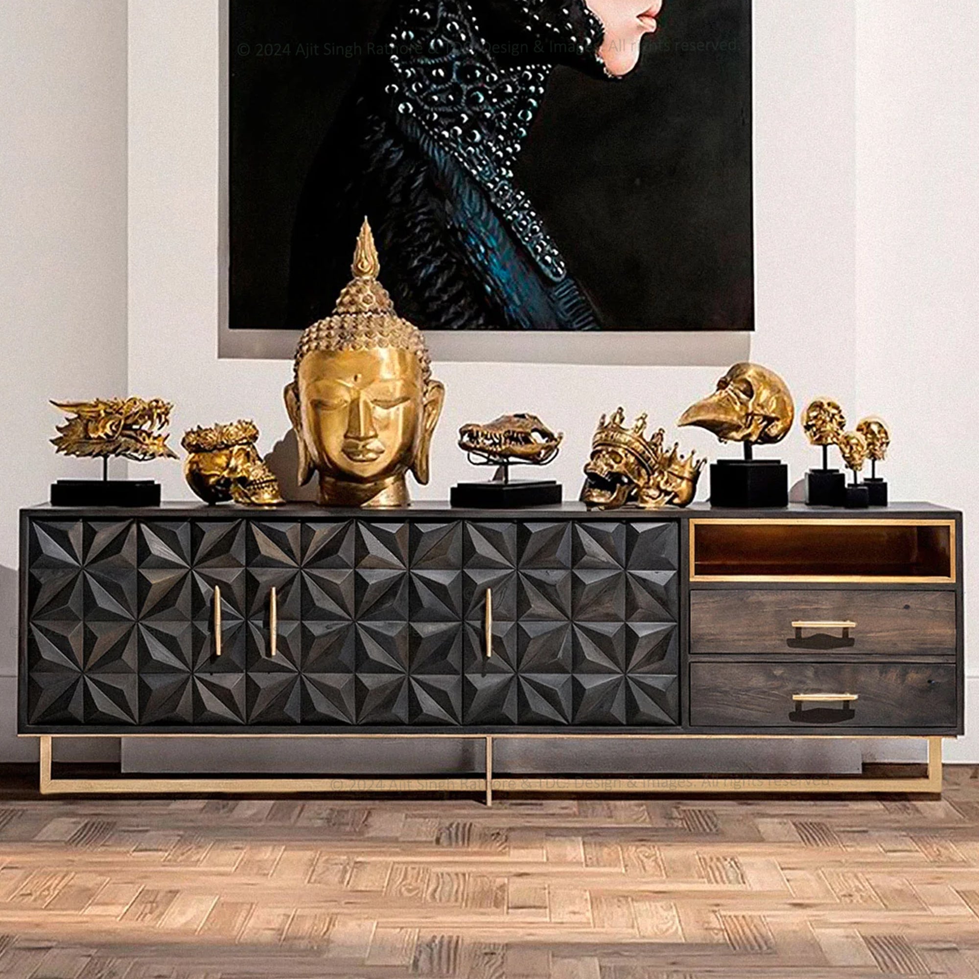 Martinez Rustic Solid Wood TV Stand & Media Center