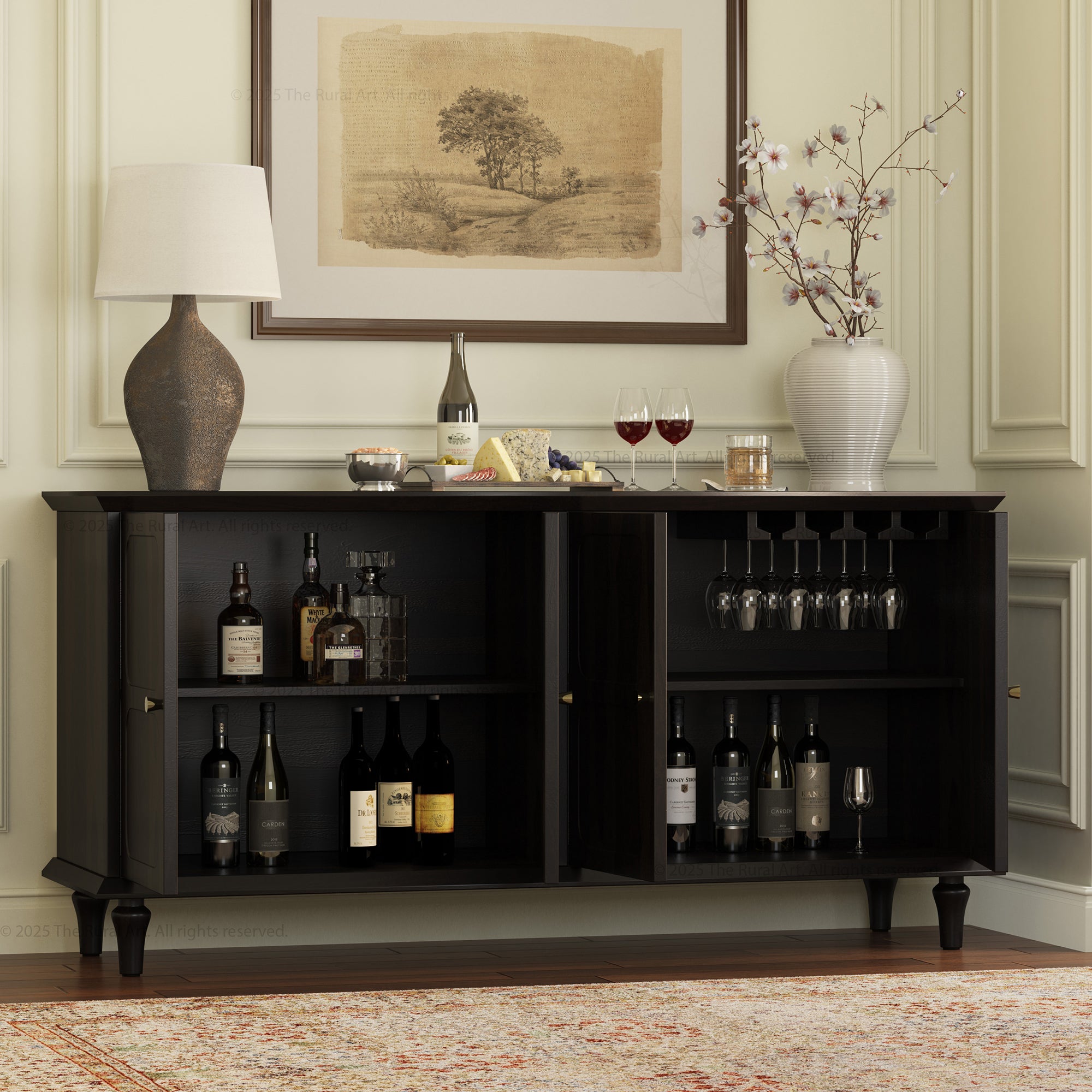 Atmore Wine Bar Sideboard Buffet Made in Solid Wood