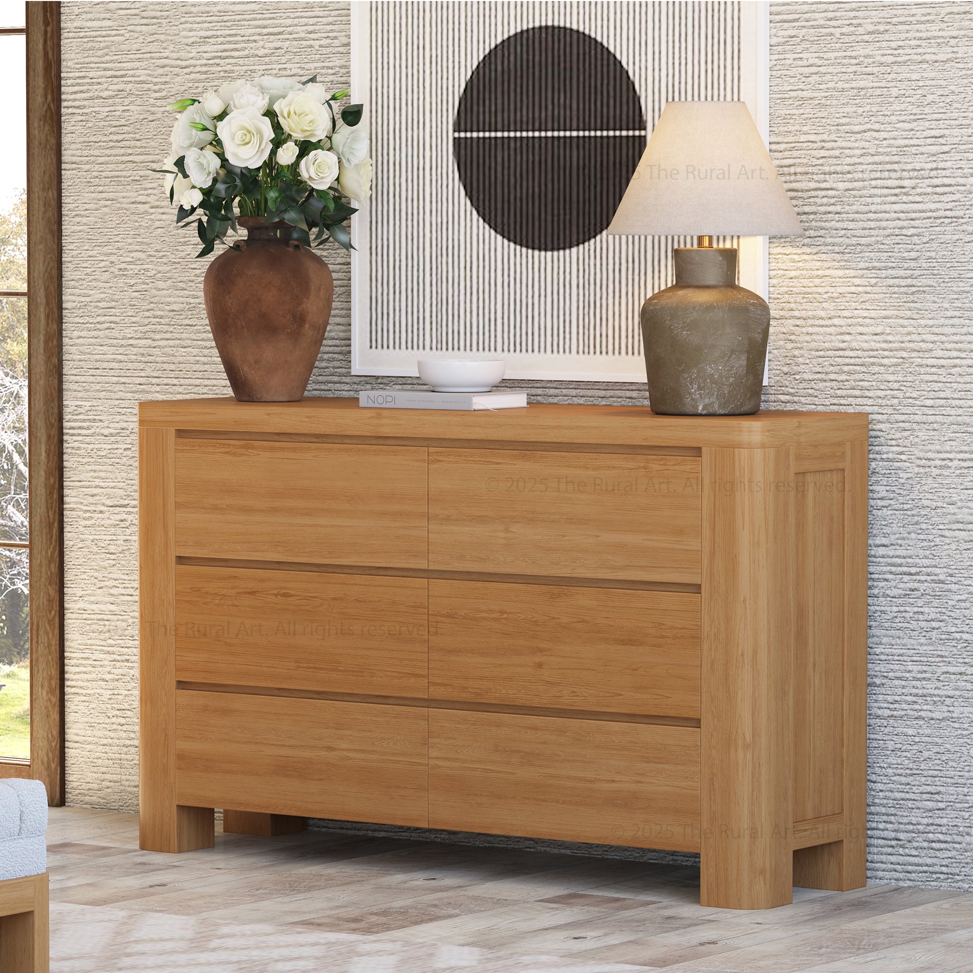 Levittown Solid Wood 6-Drawer Dresser Storage Chest