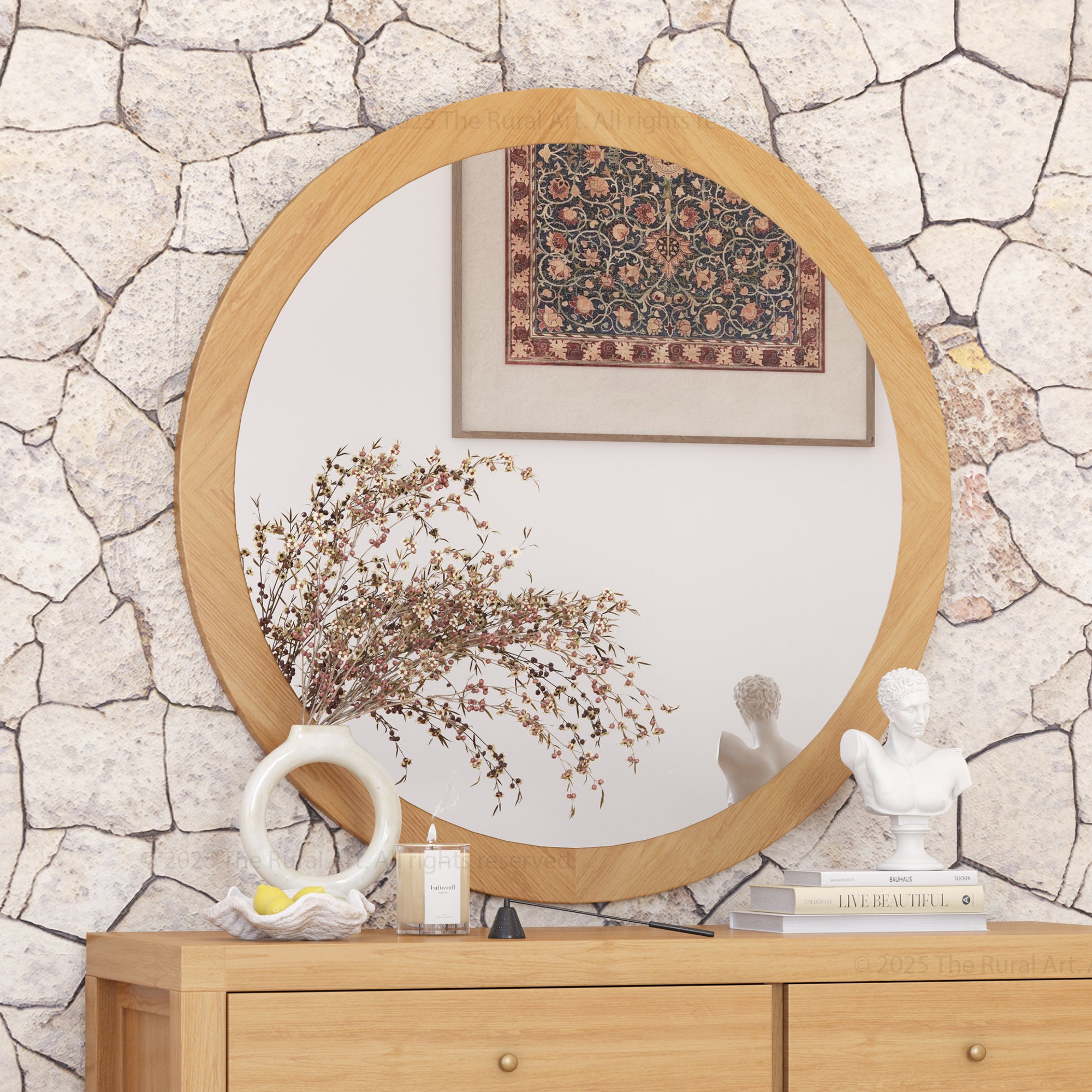 Orlando Solid Wood Round Mirror Frame