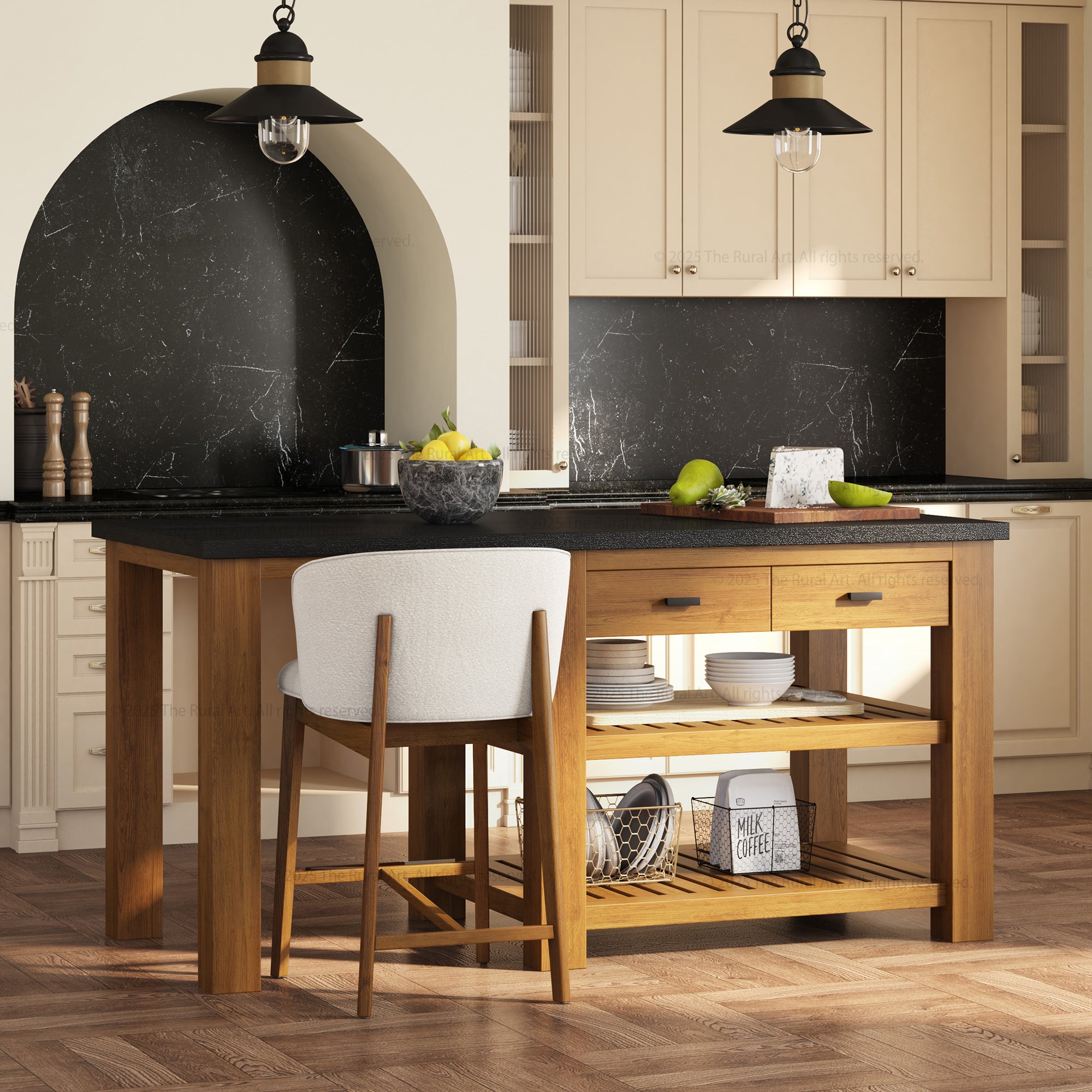 Castine Solid Wood Kitchen Island