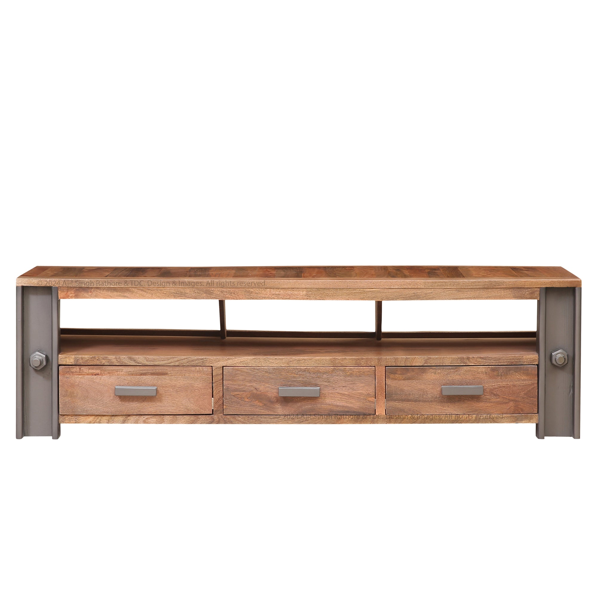 Camden Industrial Solid Wood TV Stand & Media Console
