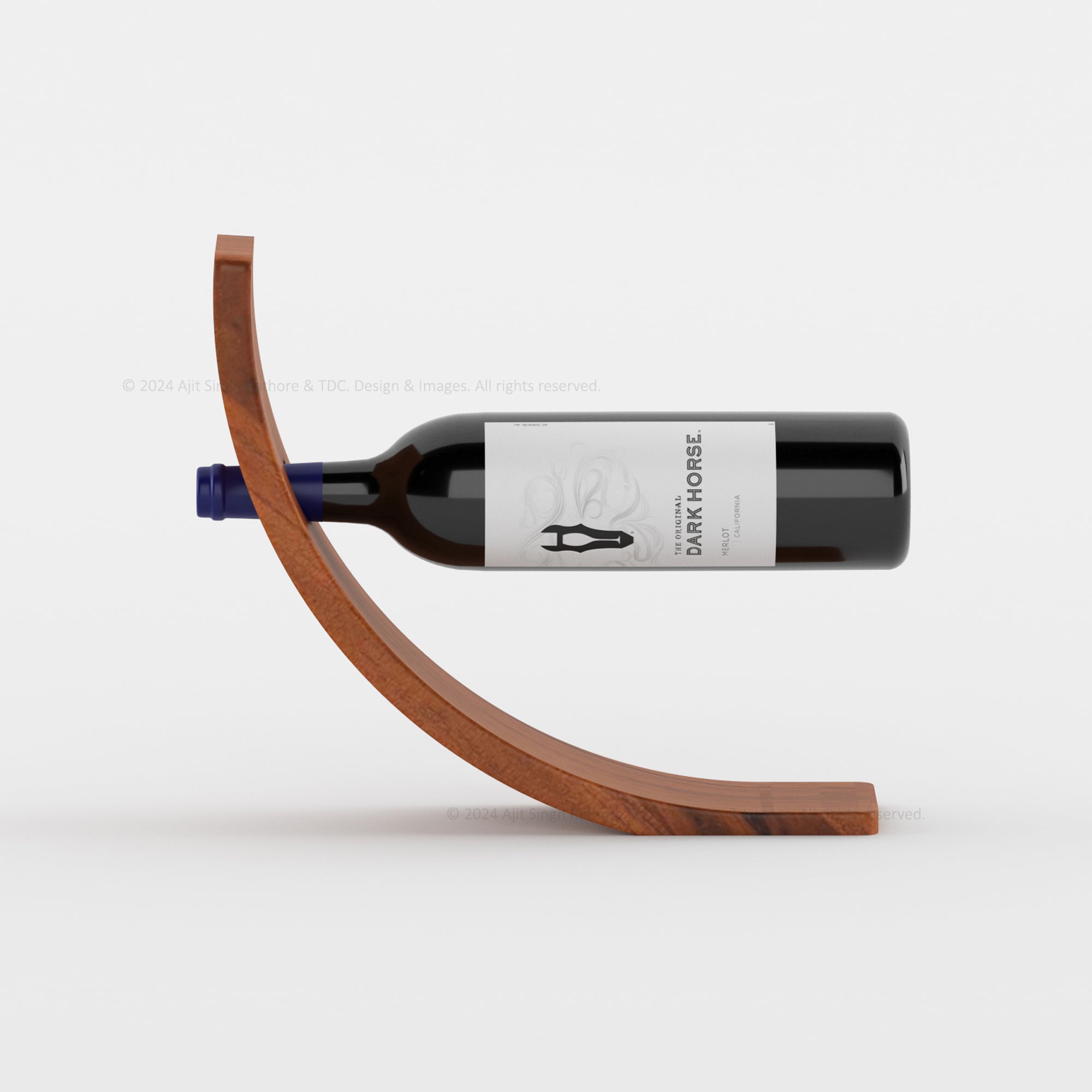Arch Elegance Balancing Wooden Wine Bottle Holder