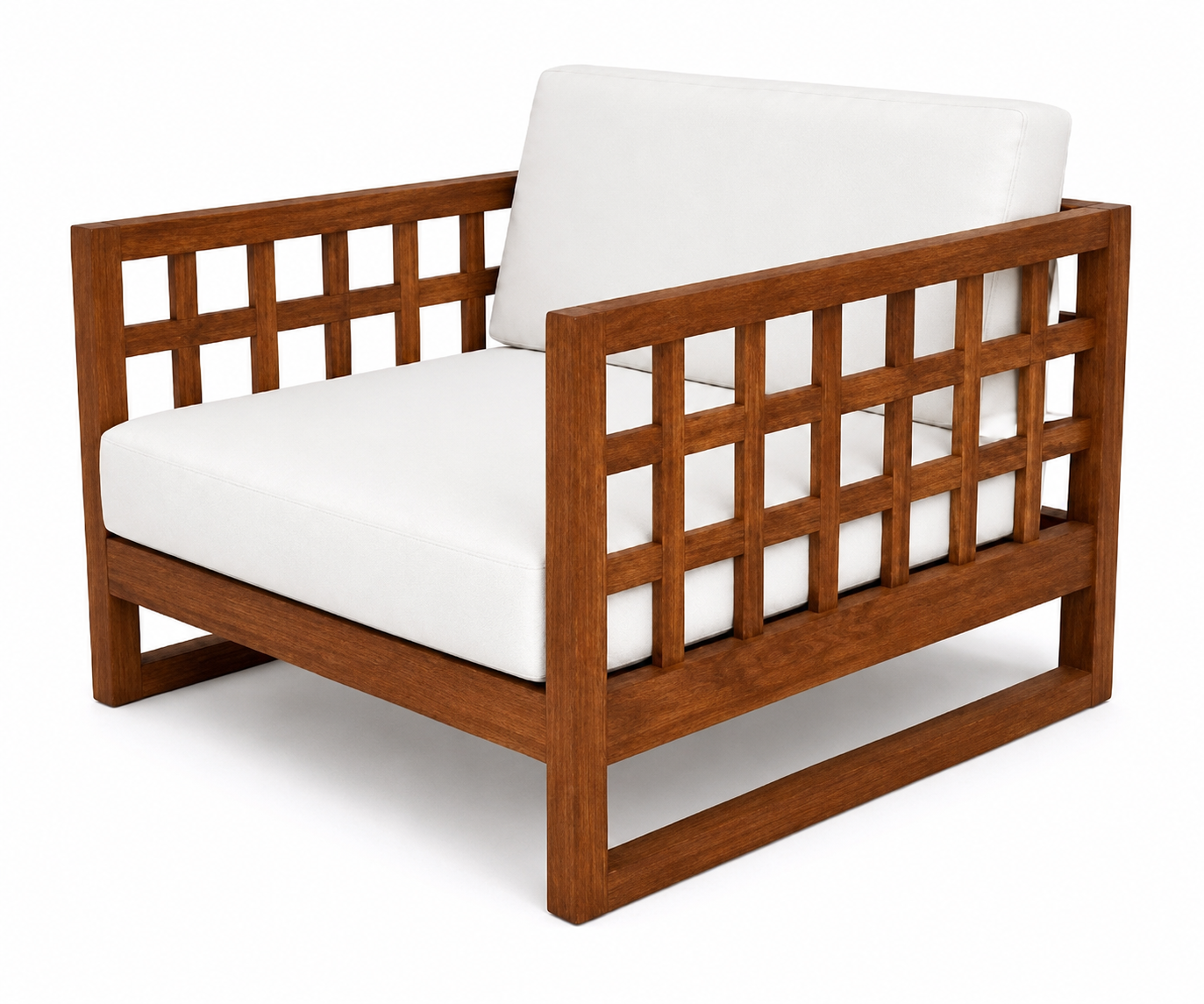 Morocco Solid Wood Outdoor Lounge Chair – 1 Seater Sofa