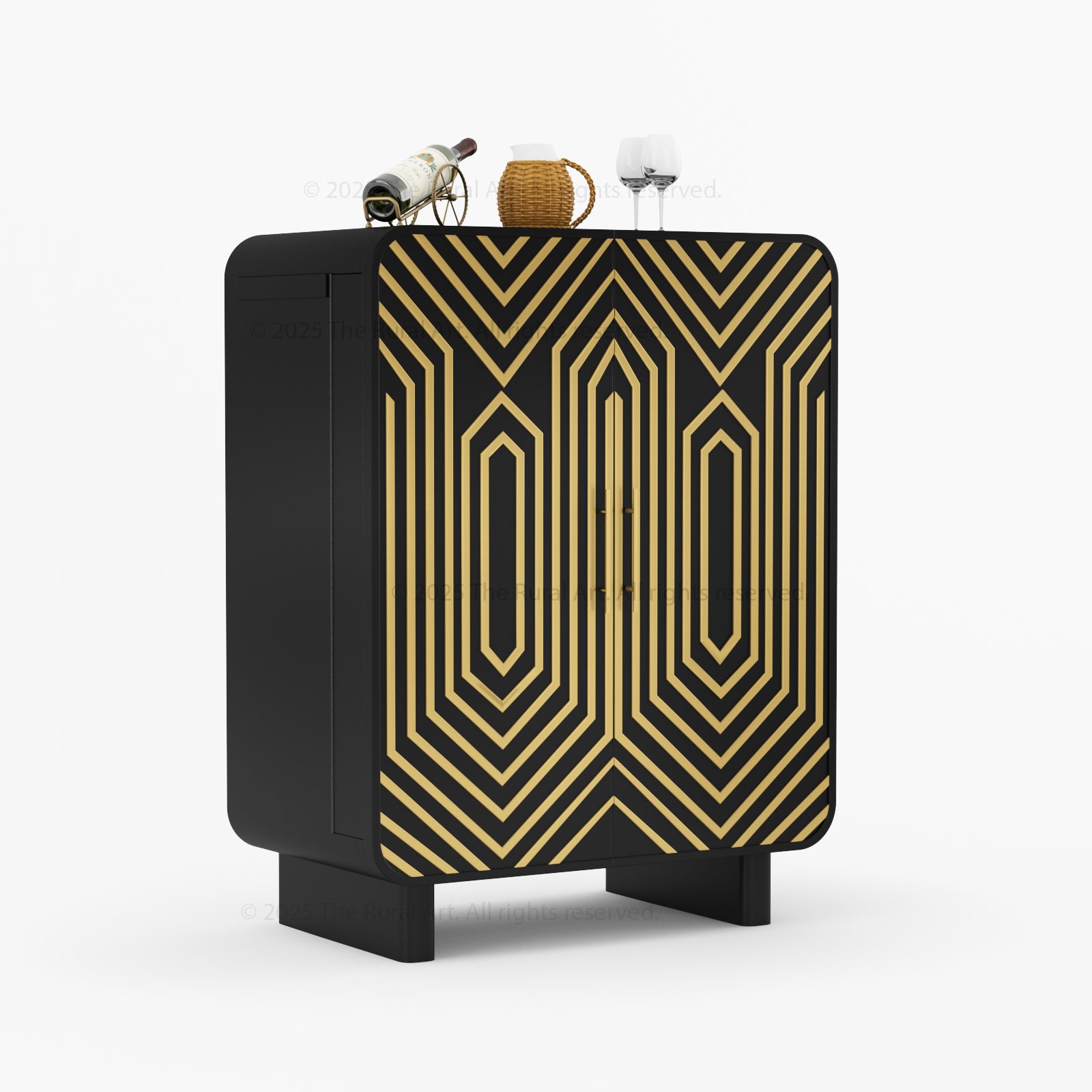 Claremont Dual-Tone Solid Wood Wine Bar Cabinet