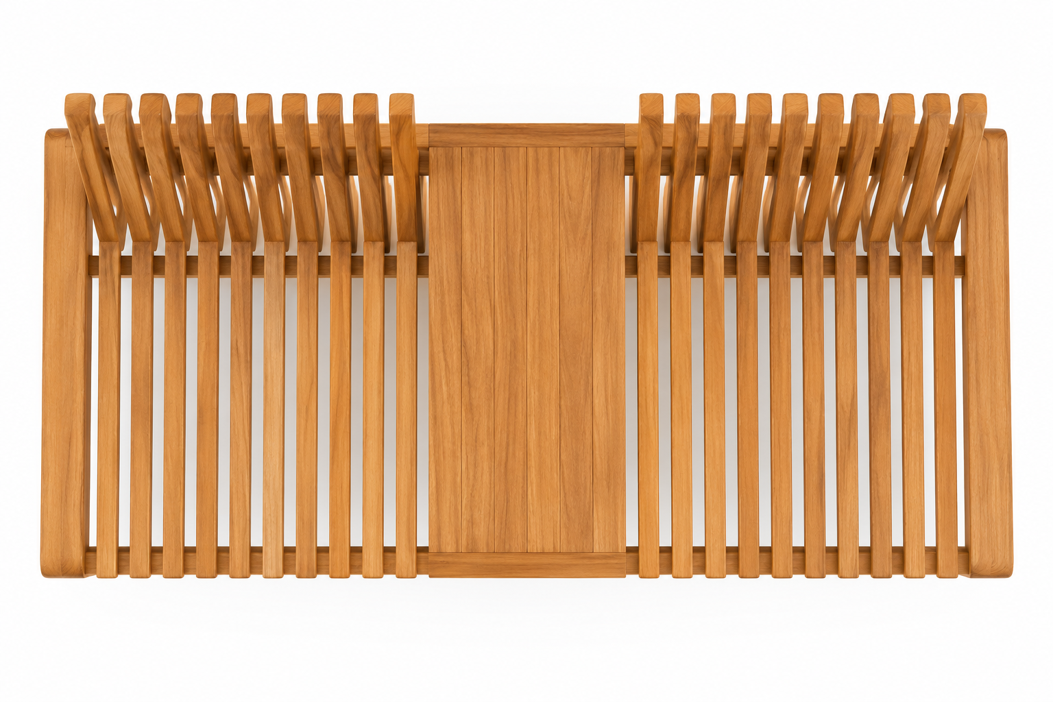 Mobile Solid Teak Wood Convertible Backrest Bench