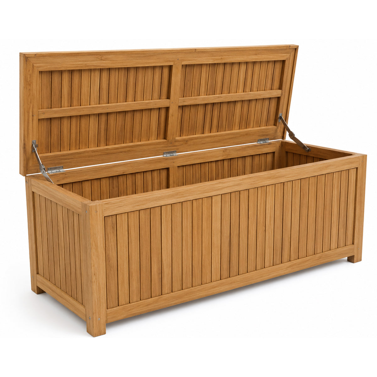Morrilton Solid Teak Wood Outdoor Cushion Storage Box with Lift-Up Lid