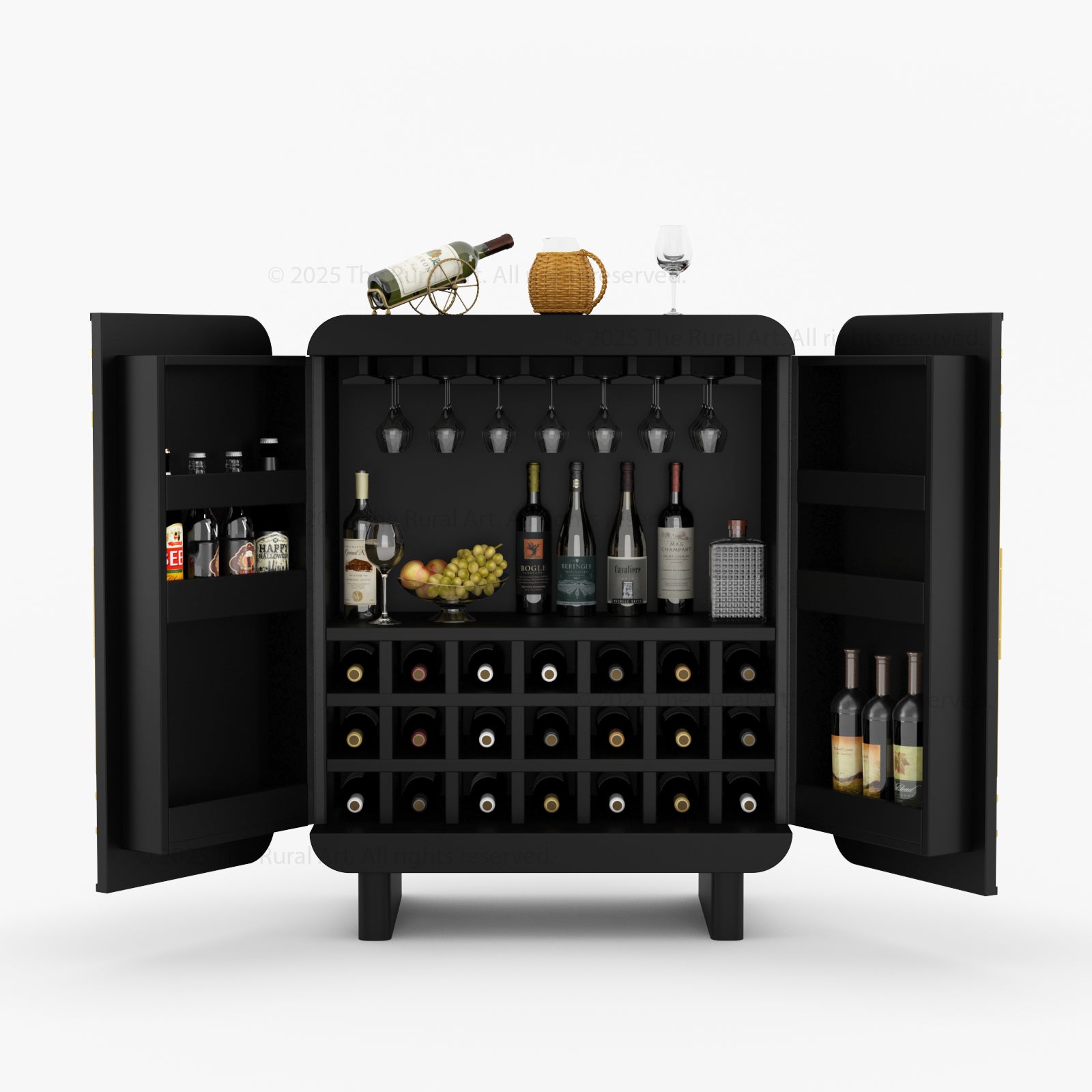Claremont Dual-Tone Solid Wood Wine Bar Cabinet