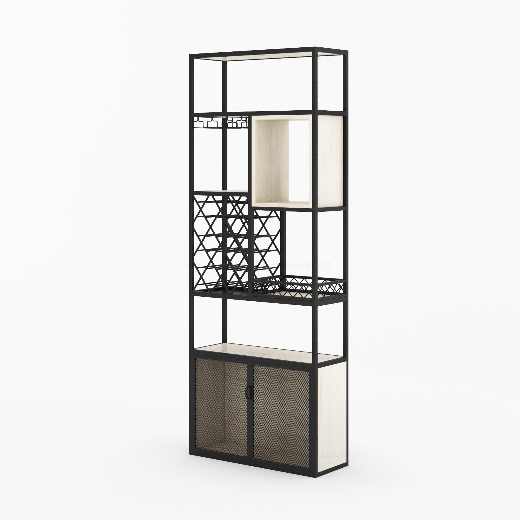 Philadelphia Modular Industrial Home Wine Bar Cabinet Rack