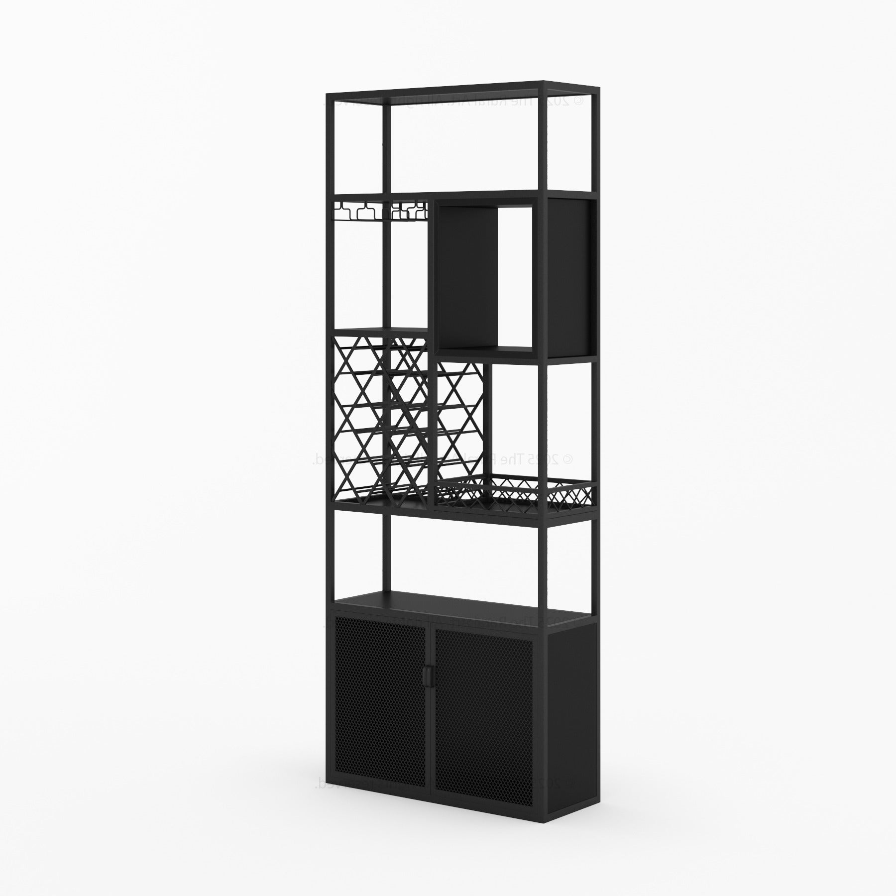 Philadelphia Modular Industrial Home Wine Bar Cabinet Rack