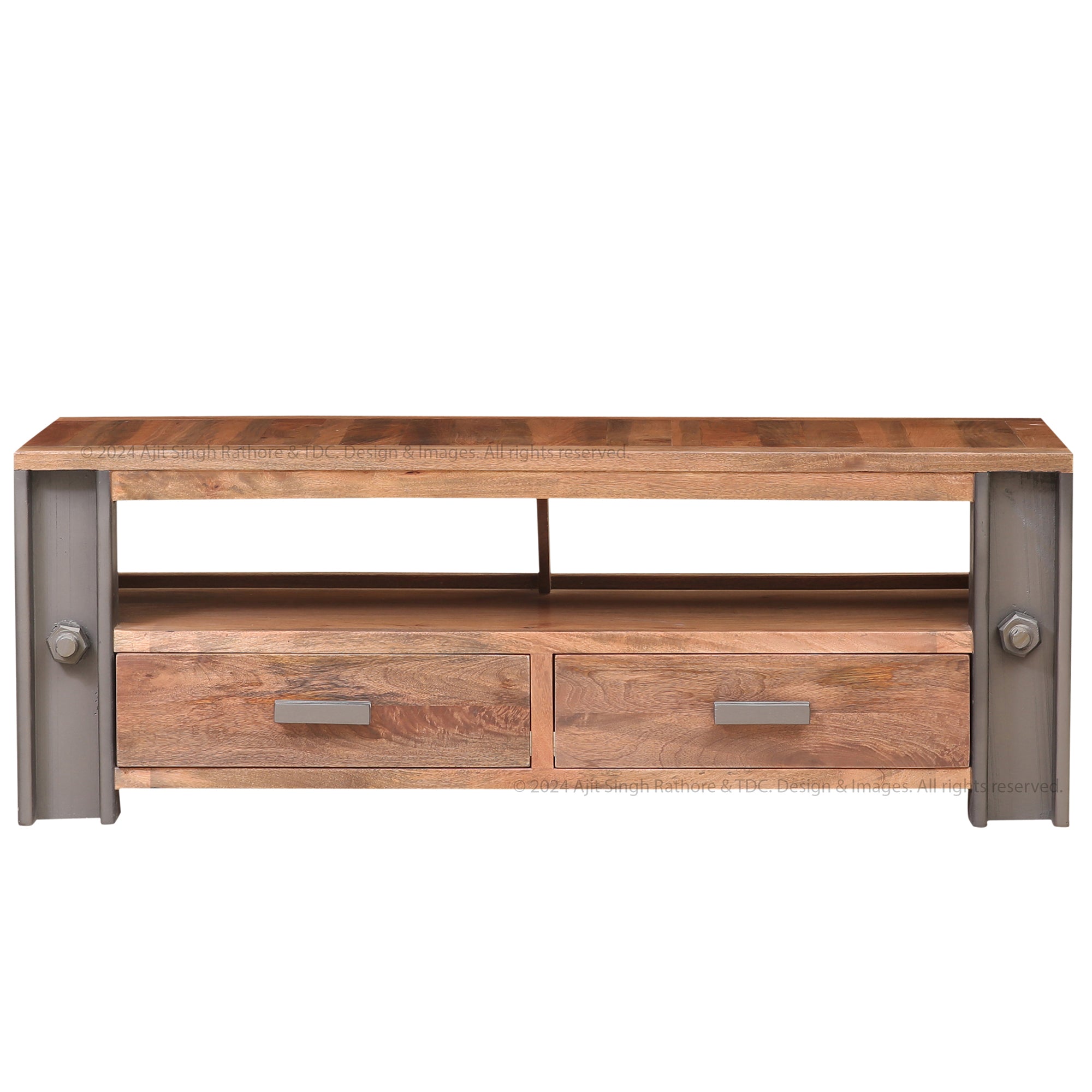 Camden Industrial Solid Wood TV Stand & Media Console
