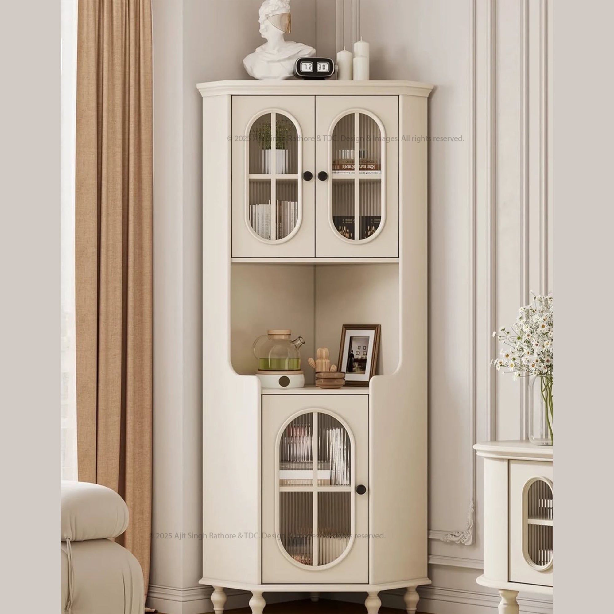 Dothan Classic Corner Display Cabinet Bookcase