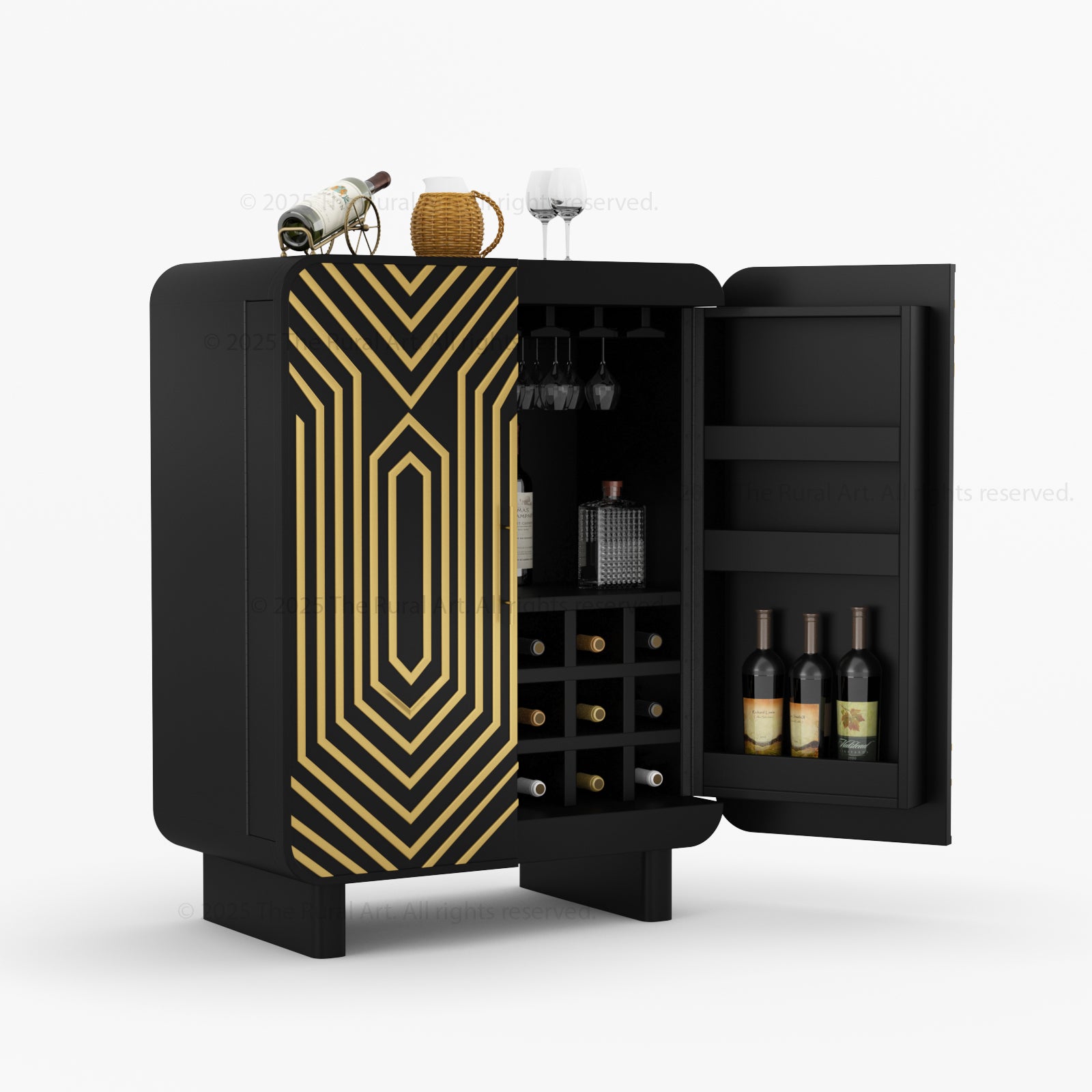 Claremont Dual-Tone Solid Wood Wine Bar Cabinet