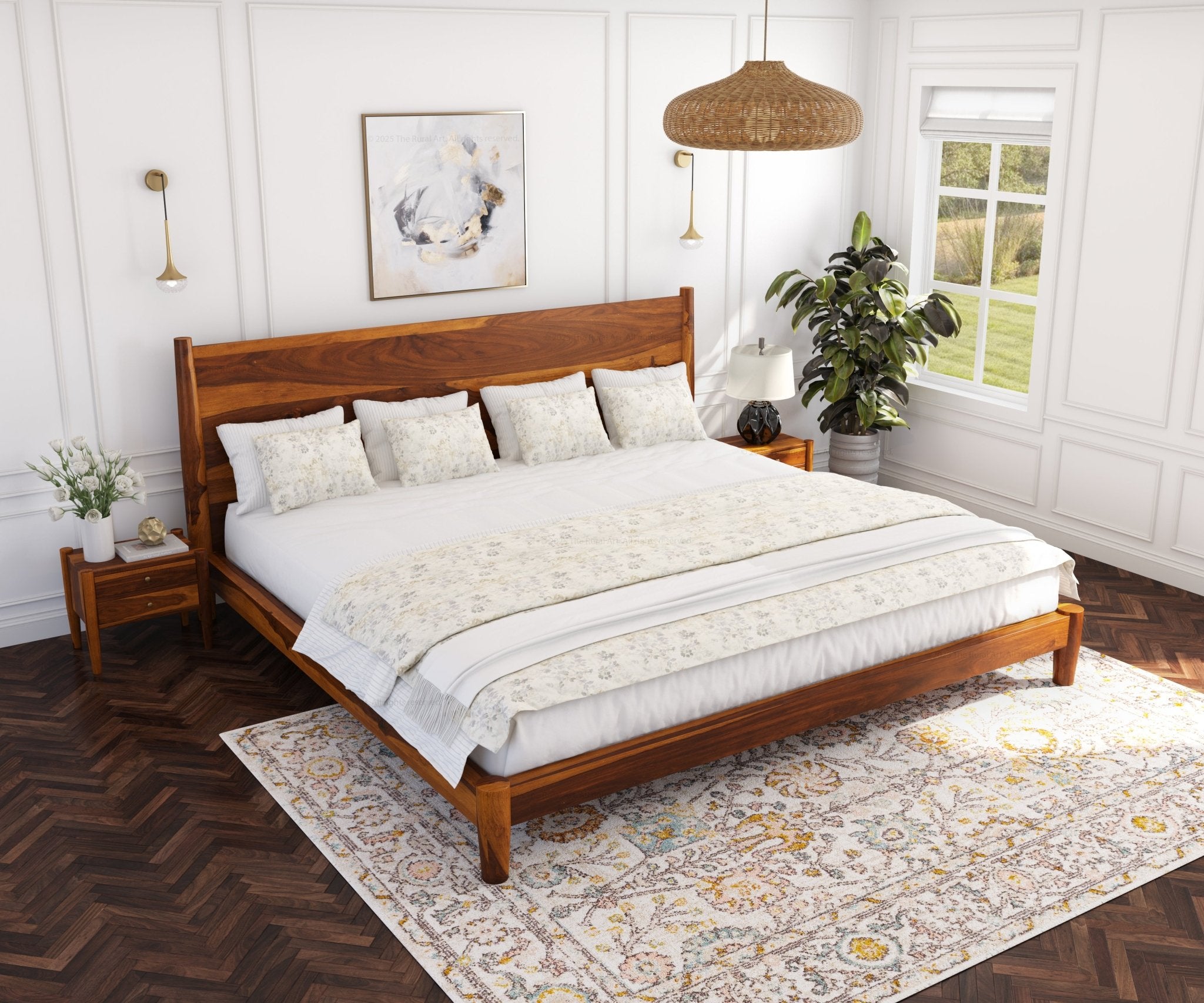 Searcy Solid Wood Platform Bed with Headboard &amp; Slats