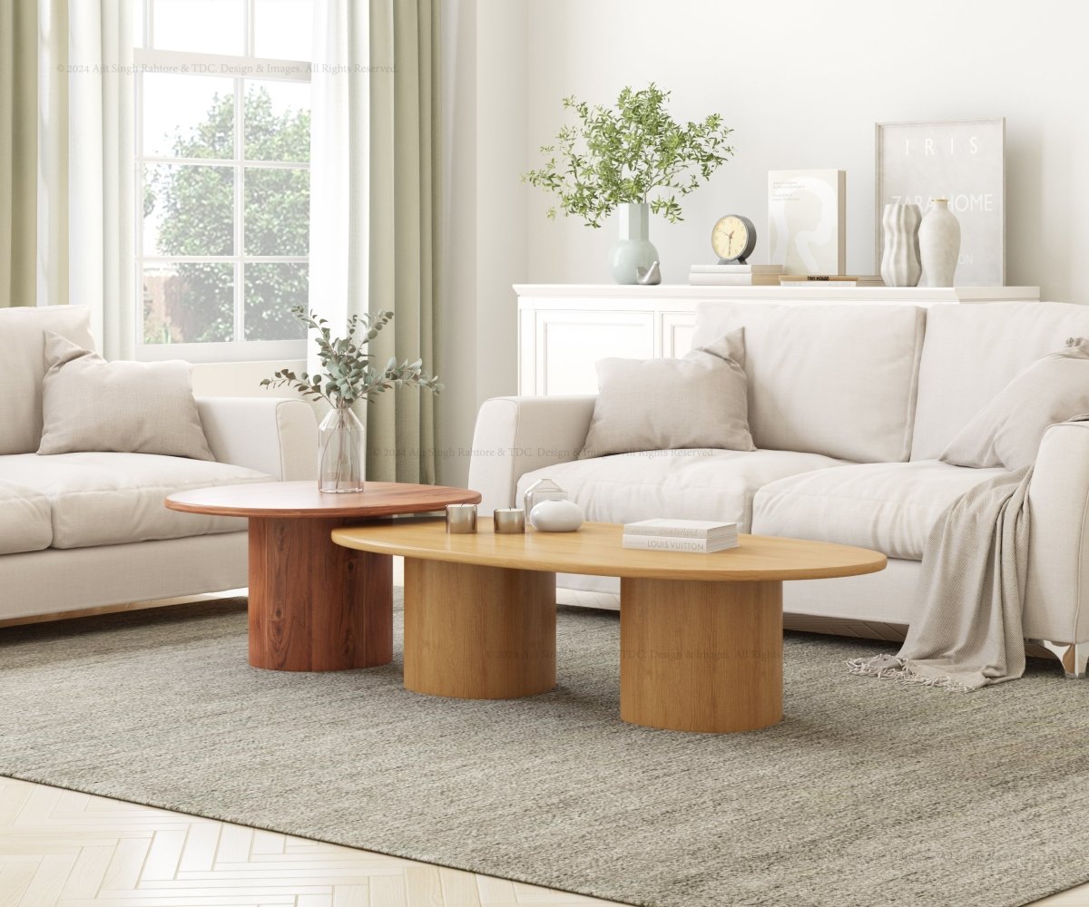 Sedona Serenity Dual Wood Nesting Coffee Table - theruralart.com