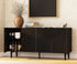 Black Solid Wood Fluted Sideboard Buffet 