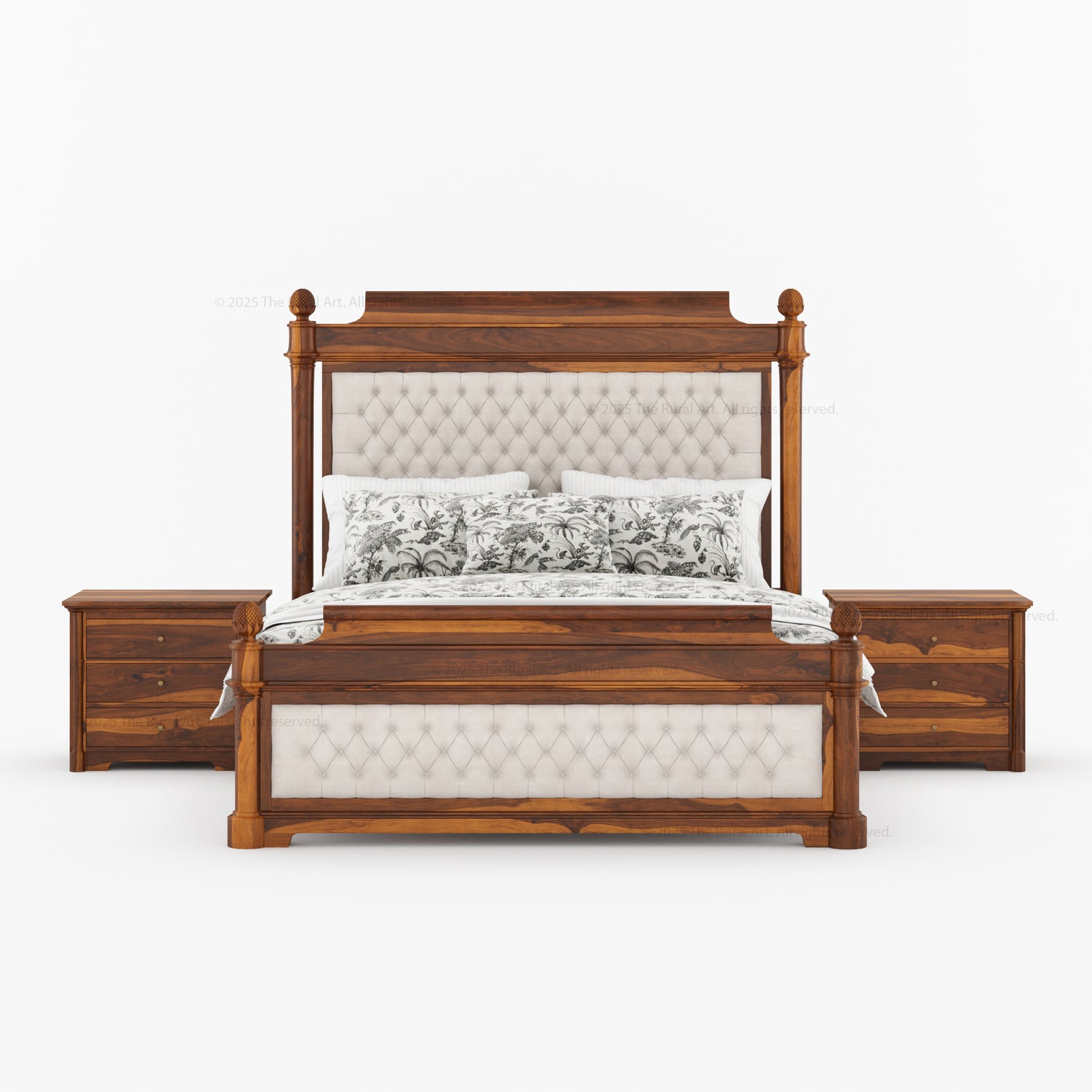 Abilene Solid Wood Hand Tufted Upholstered Bedroom Set