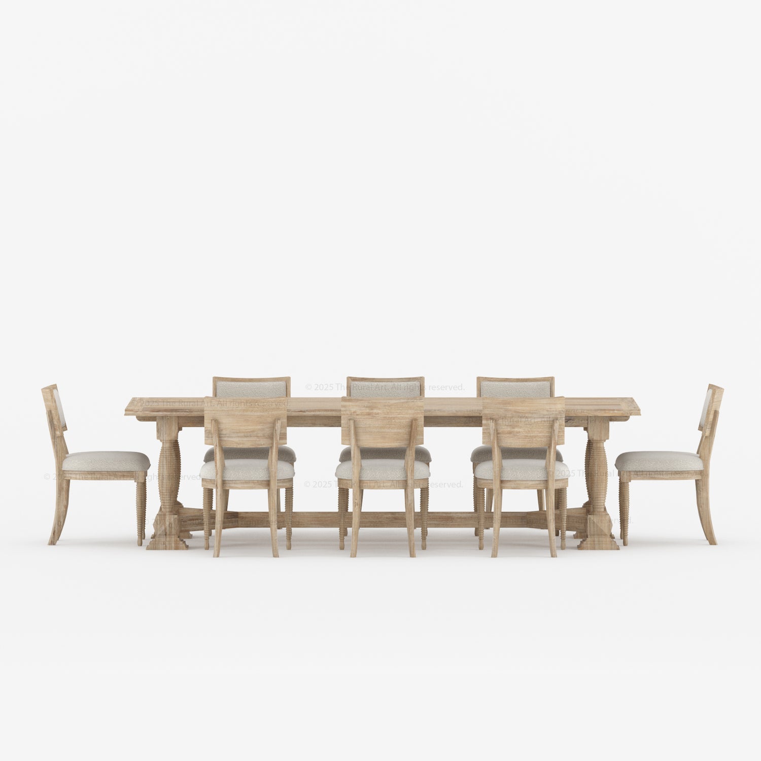 Monterey Solid Wood Dining Table &amp; Upholstered Chair Set