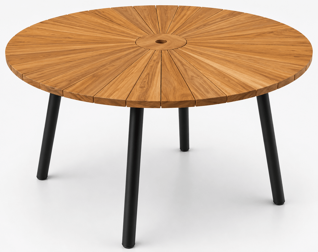 Davis Sunburst Solid Wood Round Dining Table