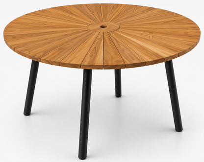 Davis Sunburst Solid Wood Round Dining Table