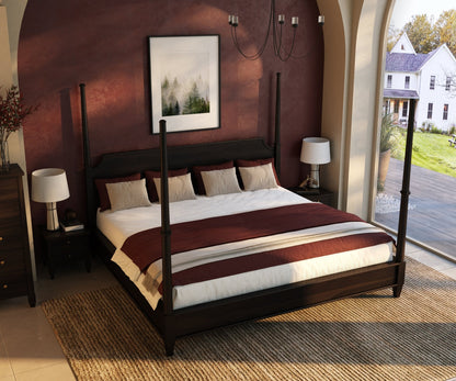 Dothan Heirloom Four-Poster Solid Wood Bed with Sculpted Posts