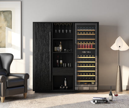 Myers Grand Modern Solid Wood Wine Bar Cabinet with Fridge Cutout