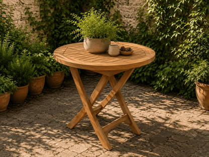 Chico Solid Wood Folding Round Bistro Table