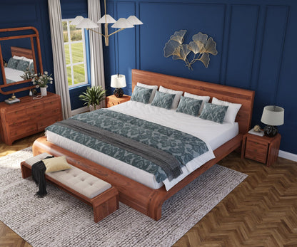 Stockton Solid Wood Curved Platform Bed